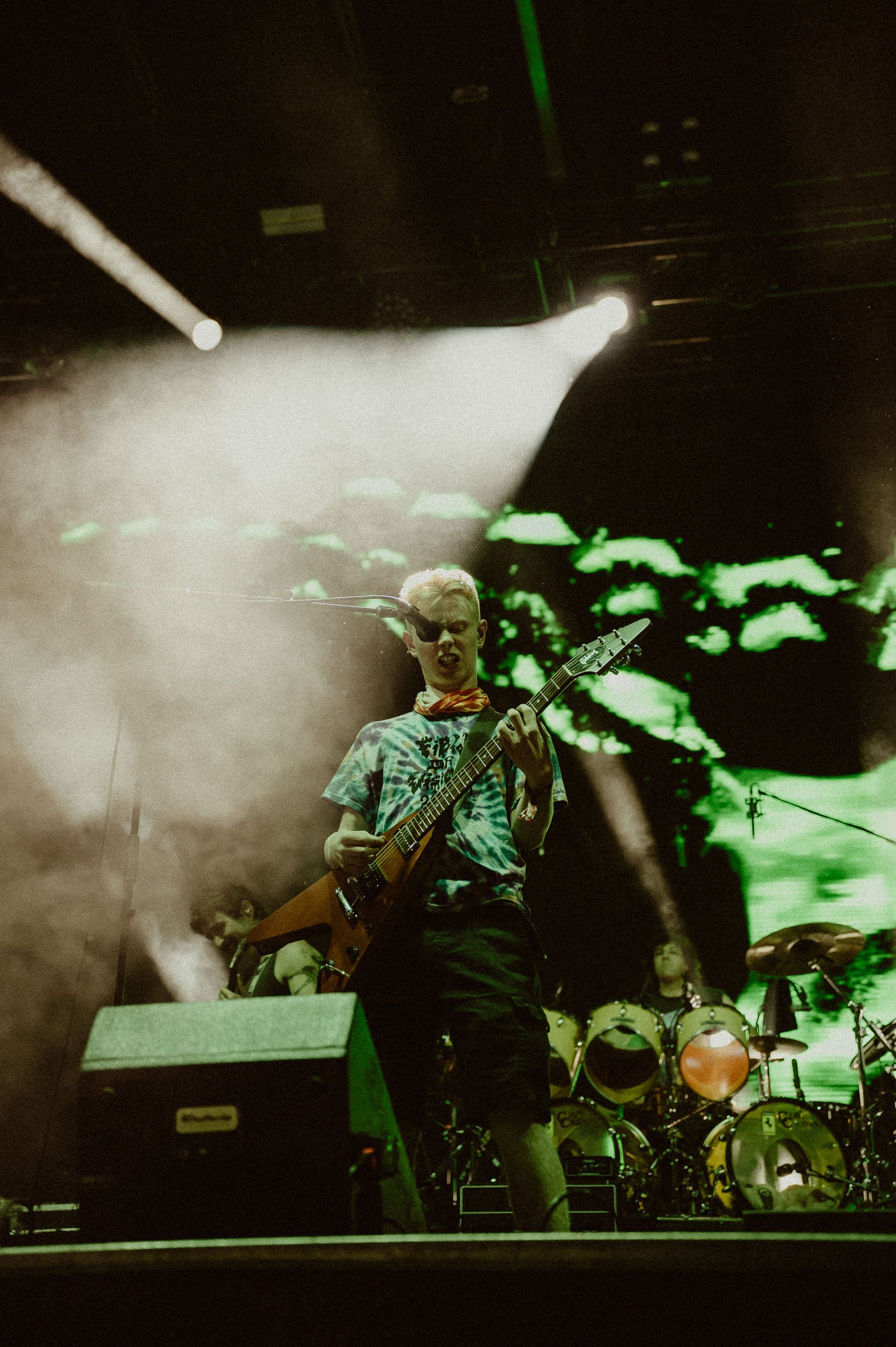 14-year-old Callum shredding guitar on stage with King Gizzard at Field of Vision.