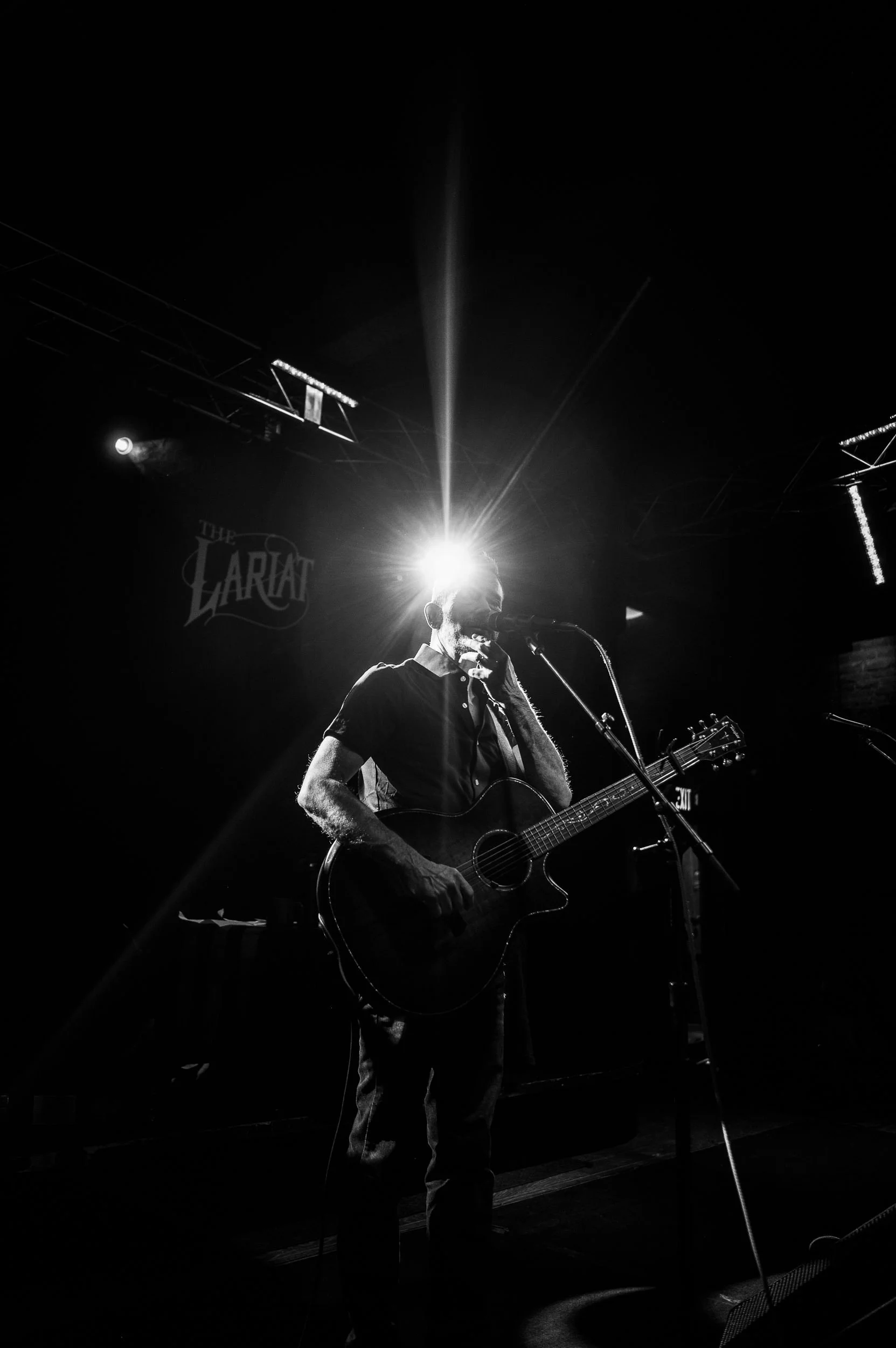 Interior of The Lariat music venue during a live concert in Buena Vista, Colorado.