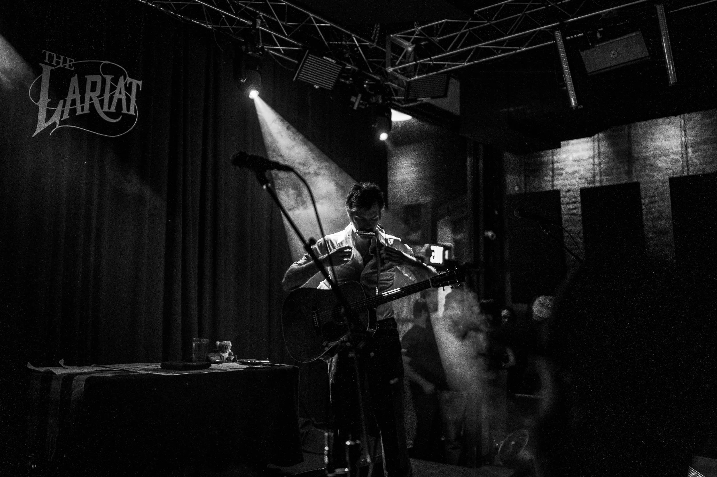 John Craigie performing live on stage at The Lariat in Buena Vista, Colorado.