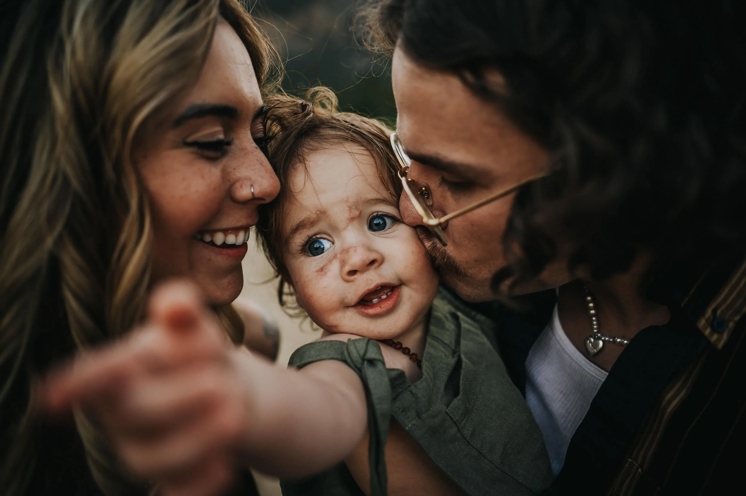 Natural, candid family photo taken during an adventure-inspired session in Colorado Springs