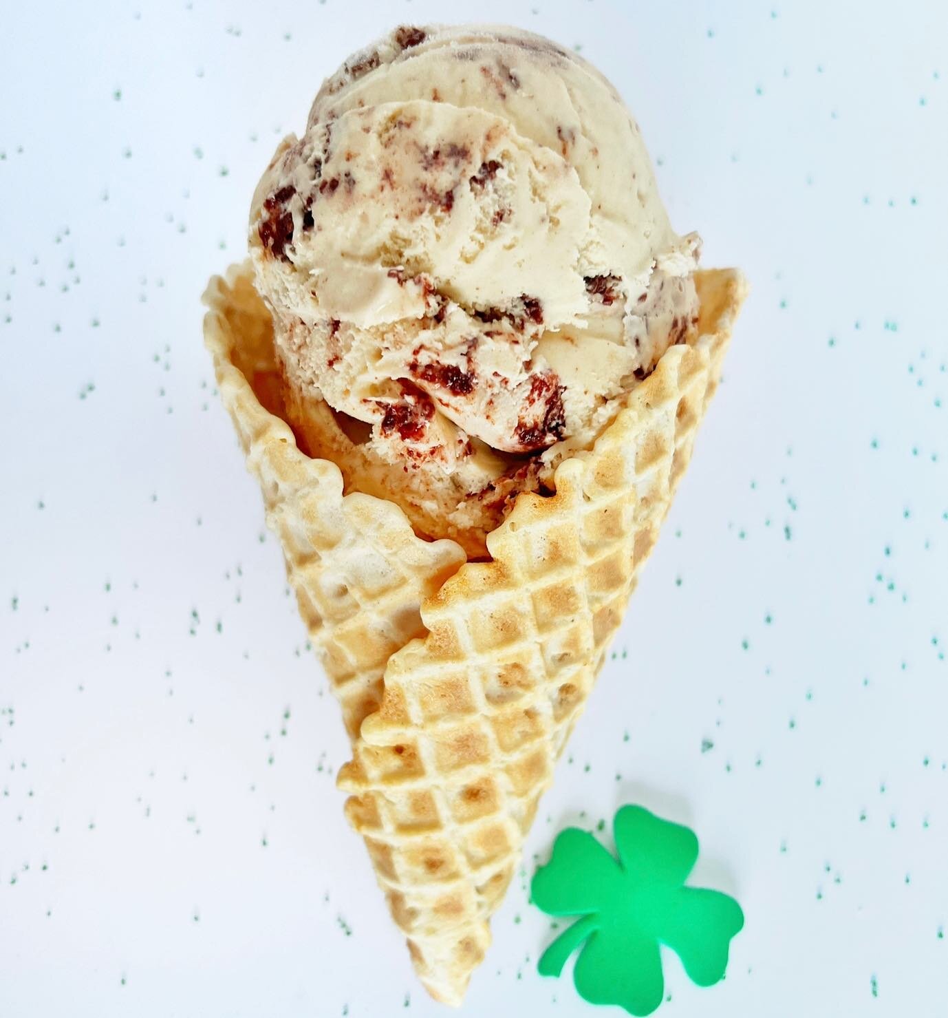 We&rsquo;re in luck with the warm weather! Enjoy today with a scoop of Luck of the Irish- Irish cream ice cream with chocolate raspberry swirl. No ID required. 

#luckoftheirish 
#stpatricksday 
#irishcream 
#chocolateraspberry 
#gafferdistrict