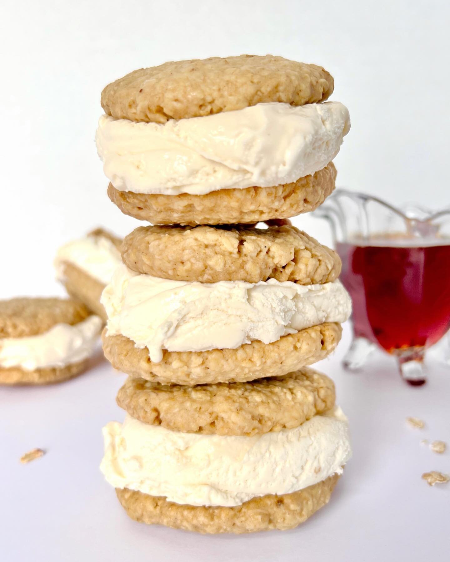 It&rsquo;s a stack-tacular day with Maple Cream Oatmeal Cookie ice cream sandwiches. Made with our family oatmeal cookie recipe and local maple syrup! Available for limited time during Maple Season. Get yours today! 

#mapleseason 
#localmaplesyrup 
