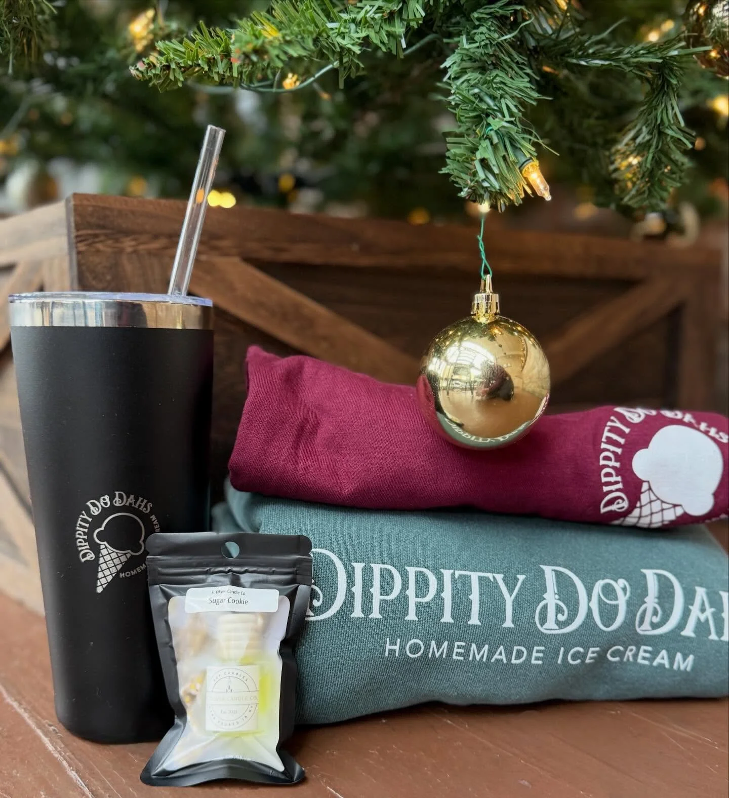 Last minute shopping? Give the 🎁 of Dippity Merch! We&rsquo;re open 3:00-8:30 PM.  A reminder we are closed Christmas Eve and Christmas. 

#lastminutegifts 
#underneaththetree 
#steubenicecreamtrail 
#fingerlakesicecreamtrail 
#gafferdistrict
