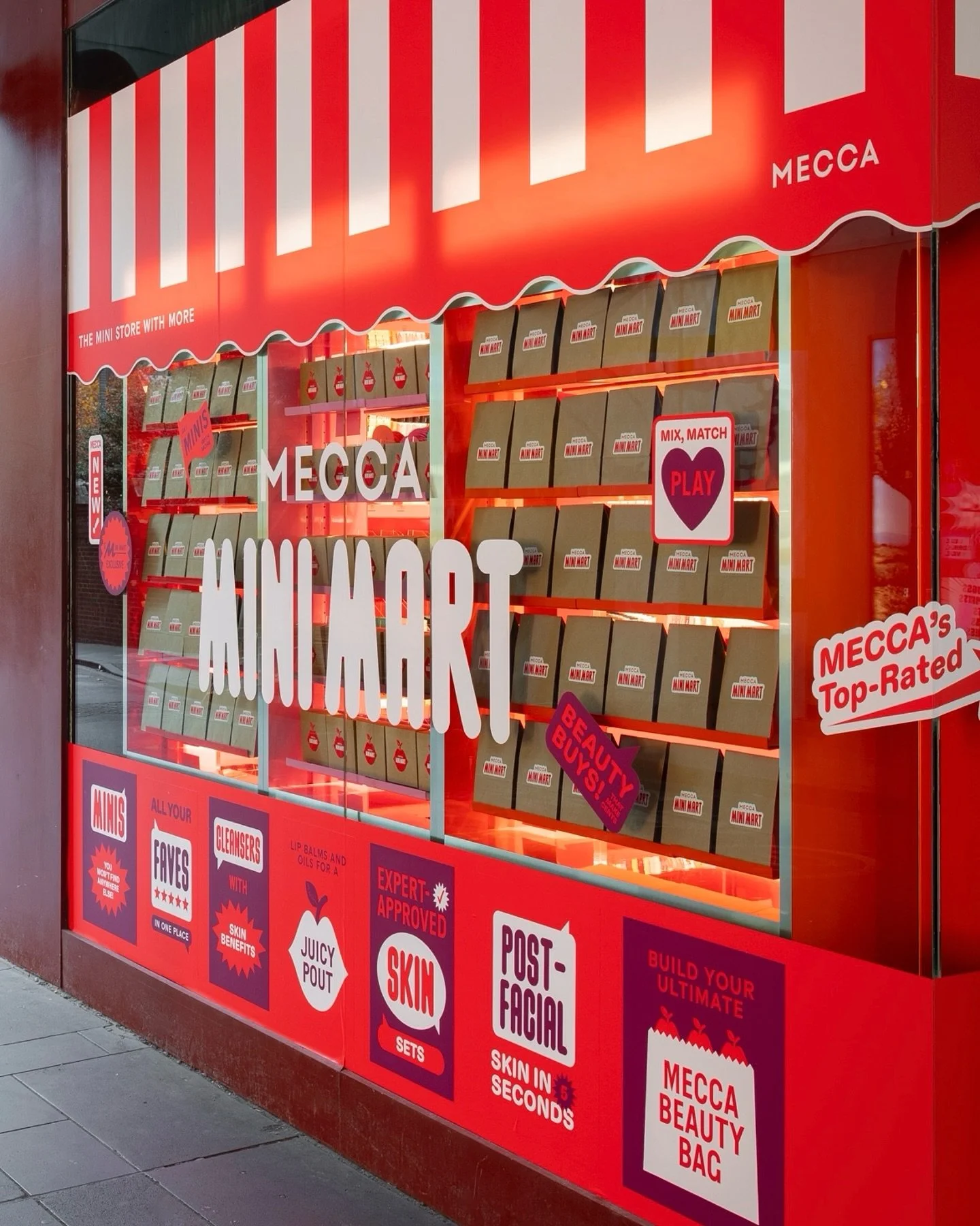 Bright lights, bold colours, and big smiles for this one 💥 The MECCA Mini Mart at Melbourne Central was a joy to bring to life in partnership with @MECCAbeauty and @curious_by_design &mdash; this one brought the fun in every detail. A playful mini s