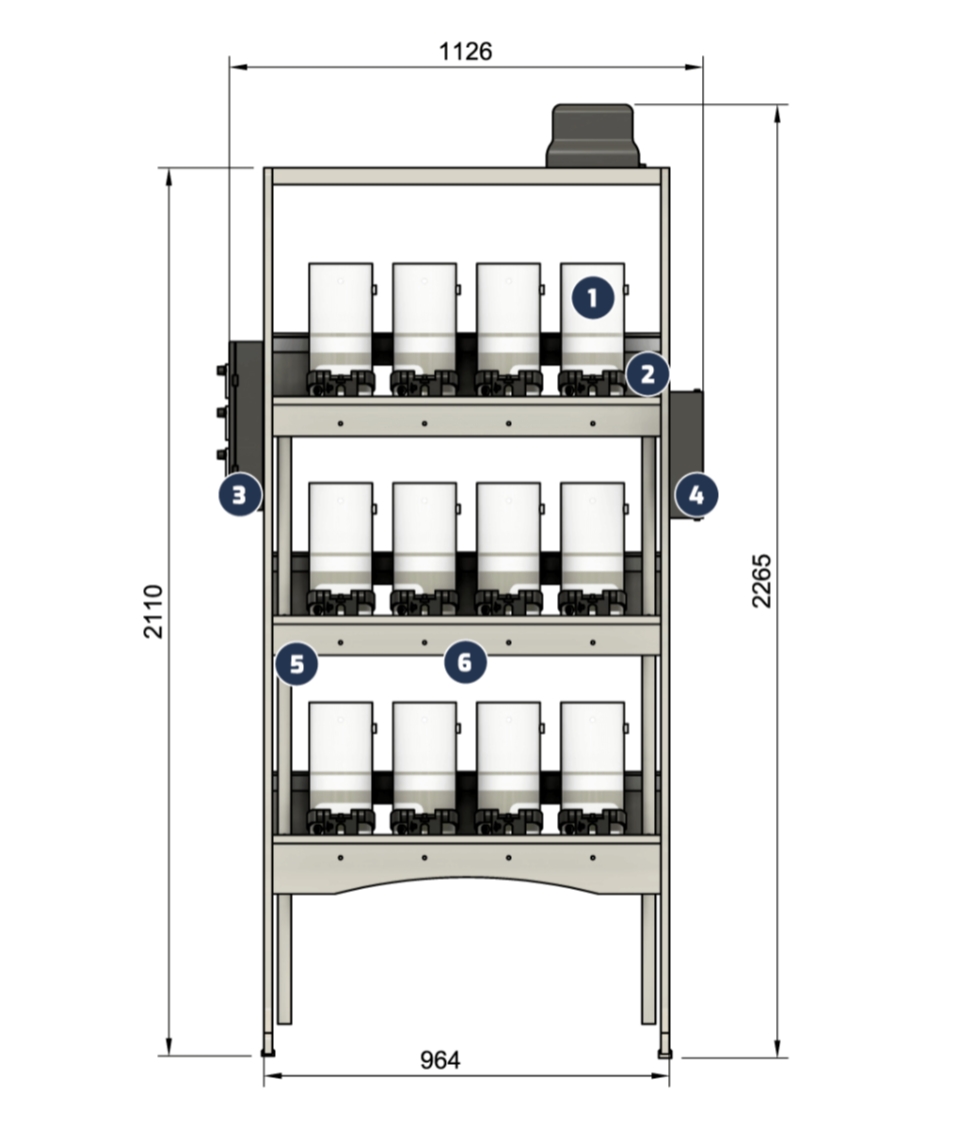 technical schematic of the laboratory batch setup