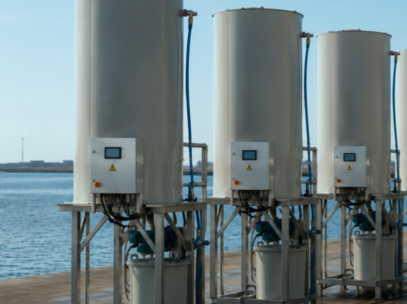 metal cylindric containers with technology, showing valuefarm towers
