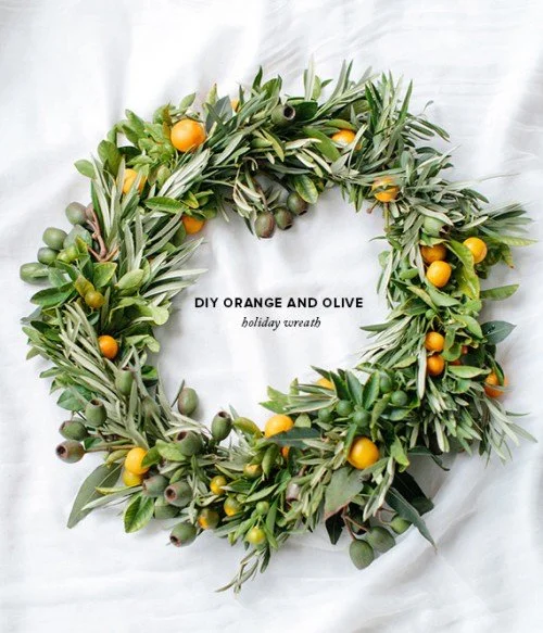 Orange and Olive Wreath DIY