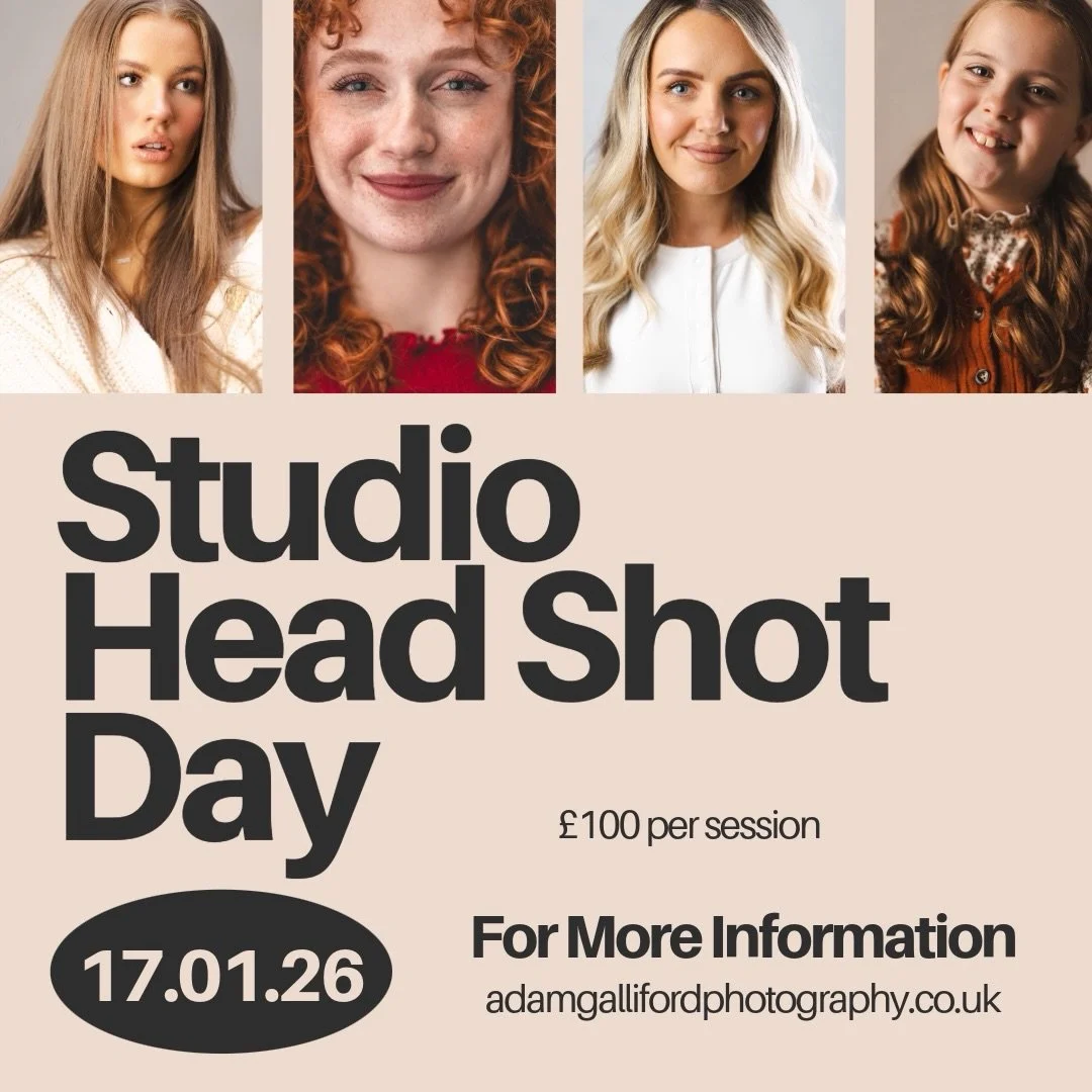 Studio Headshot Day

17th January 2026

What&rsquo;s this now❔

A day of mini headshot sessions held at my Studio near Barnsley/Sheffield

40 minute sessions, 3 digital images edited and delivered, &pound;100

Who is it for❔

Anyone! If you need a ne