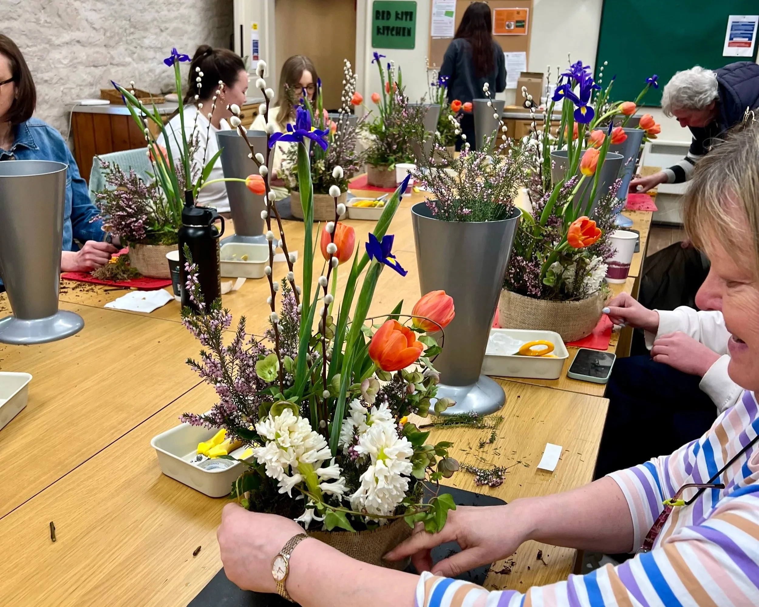 Spring vegetative floral design workshop with heather and pussy willow