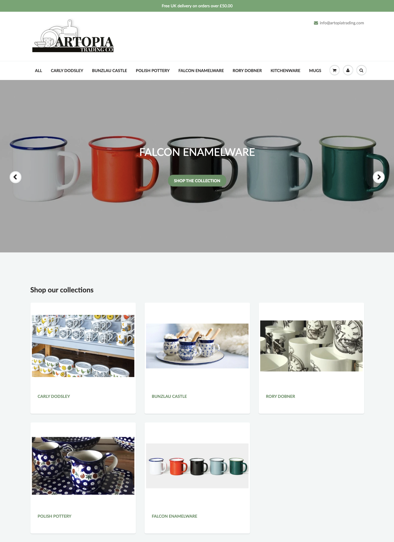 Artopia Trading Co Homepage