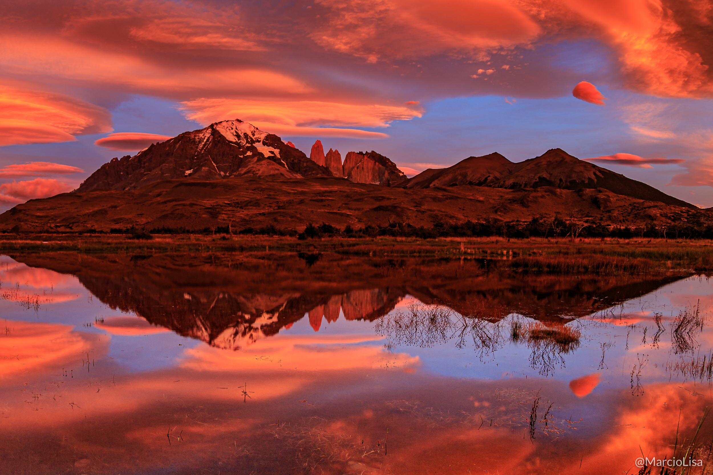 Torres del Paine visto da Laguna Amarga, Chile