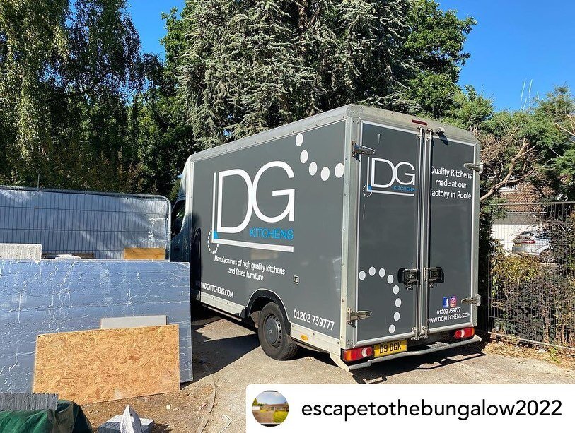 Posted @withregram &bull; @escapetothebungalow2022 Kitchens arrived! A massive thanks to Dave from DG Kitchens for working with us to produce this bespoke kitchen. We can&rsquo;t wait to get it fitted and see it in place.

After running round looking