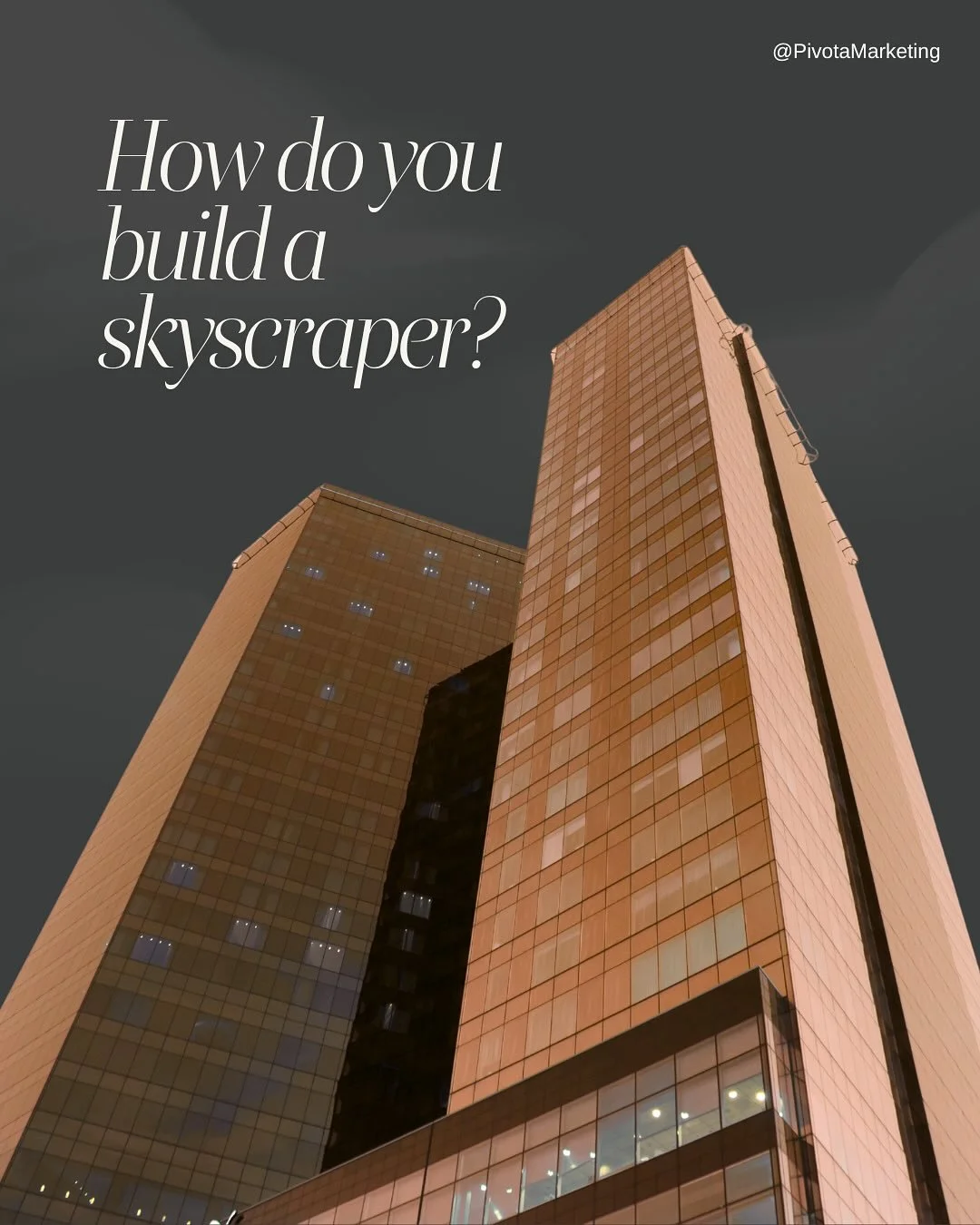 Everyone sees the height of the skyscraper, not the depth of the foundation. 

Success works the same way&hellip;
it&rsquo;s what you build down first that holds everything up 🏙️

#BuildYourFoundation #SkyscraperMindset #BusinessGrowth #Entrepreneur