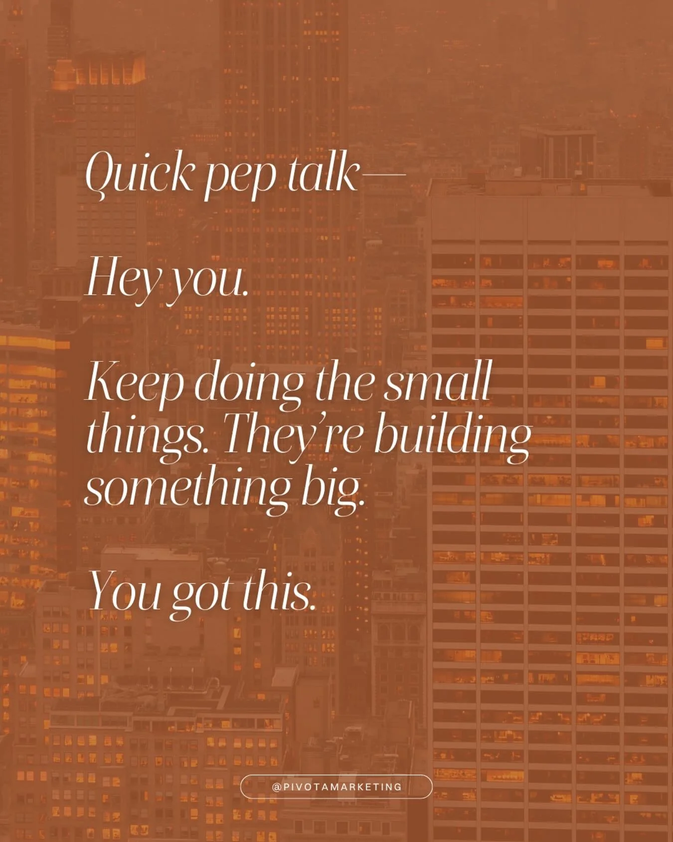 Because sometimes you just need the reminder.

#MotivationMonday #MindsetMatters #KeepGoing #DailyInspiration #EntrepreneurMindset #SmallStepsBigResults #GrowthMindset #KeepShowingUp #QuickPepTalk #CEOInspo #EntrepreneurLifestyle
