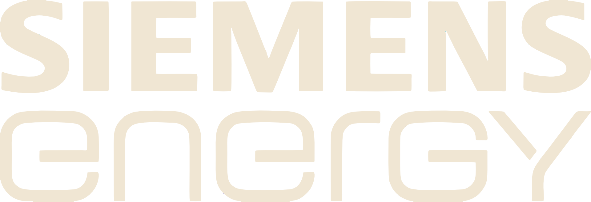 Das Bild zeigt das Logo des Unternehmens Siemens Energy in großen, hellen Buchstaben, auf schwarzem Hintergrund.