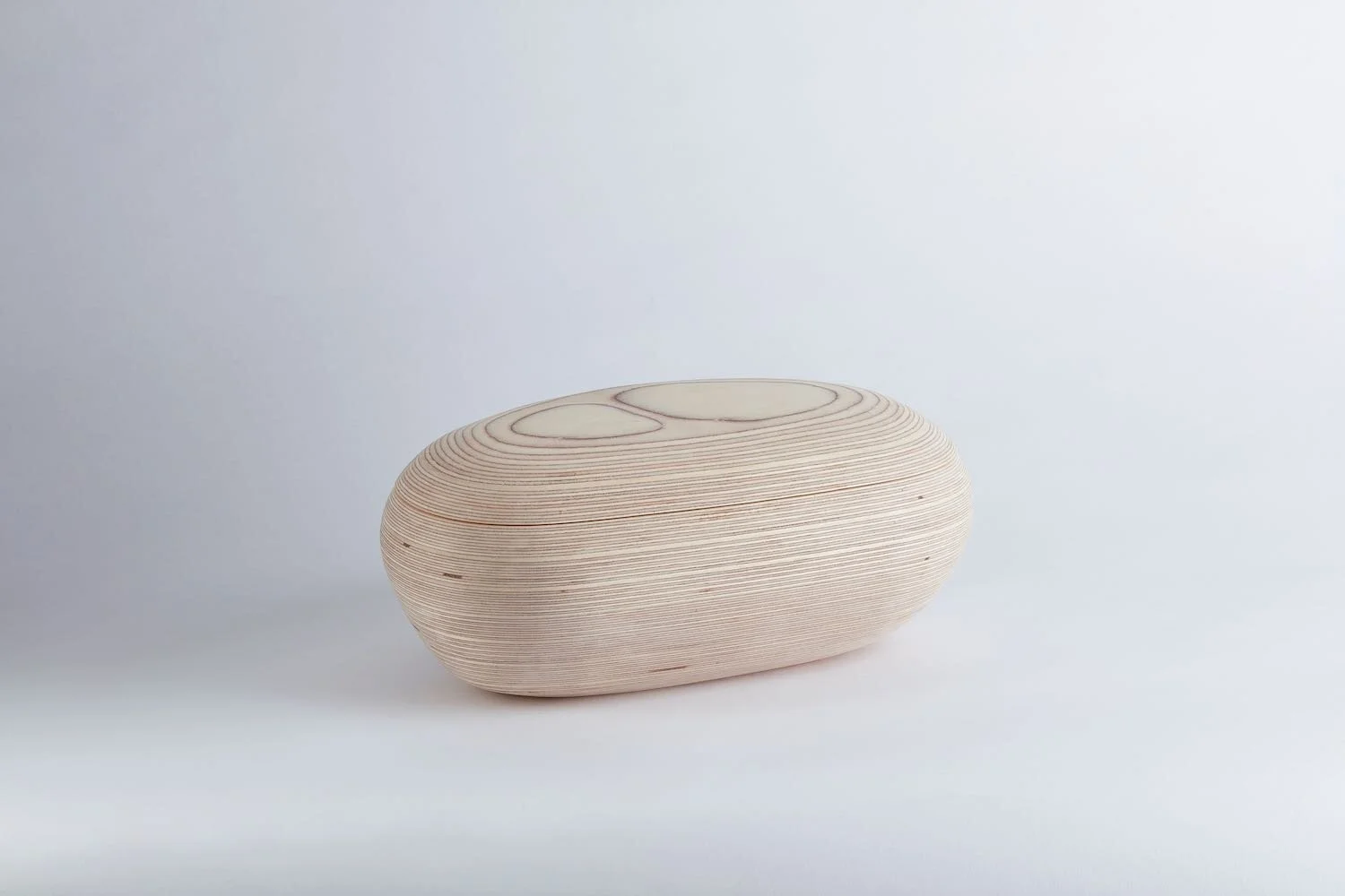 Birch Plywood Pebble Urn for Ashes