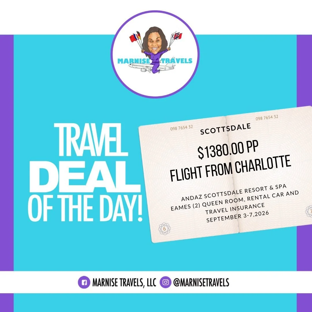 ✈️ Labor Day Weekend In Scottsdale, AZ✈️ 

🗓️ September 3-7, 2026

💰$1,380.00 Per Person based on (2) people traveling- $275.00 deposit to secure quoted price. Remaining balance due in full by July 20, 2026.

Inclusions: 
✅ Non-Stop, Round-Trip Air