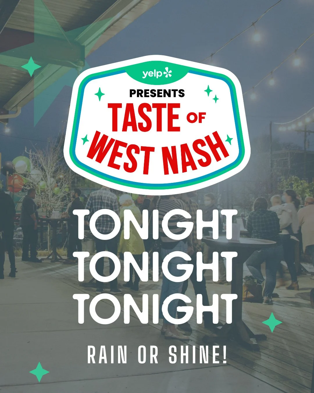 Taste of West Nashville, now presented by Yelp, is TONIGHT at Fat Bottom Brewery.
Rain or shine, we’ll see you at 5:30 PM to enjoy delicious bites from some of Nashville’s best local spots, live music, a raffle, and more, all in support