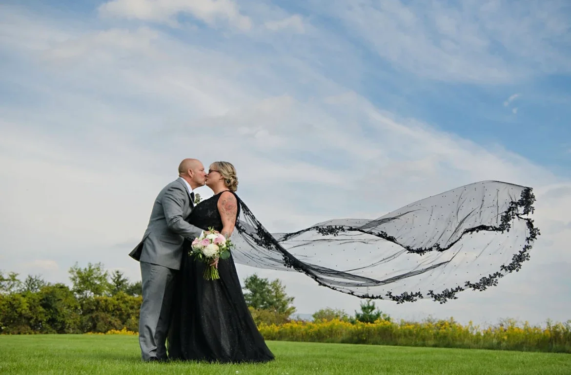 Custom Black Wedding Gown