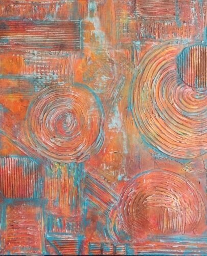   Corrugation 2 - mixed media on canvas, 30x20  