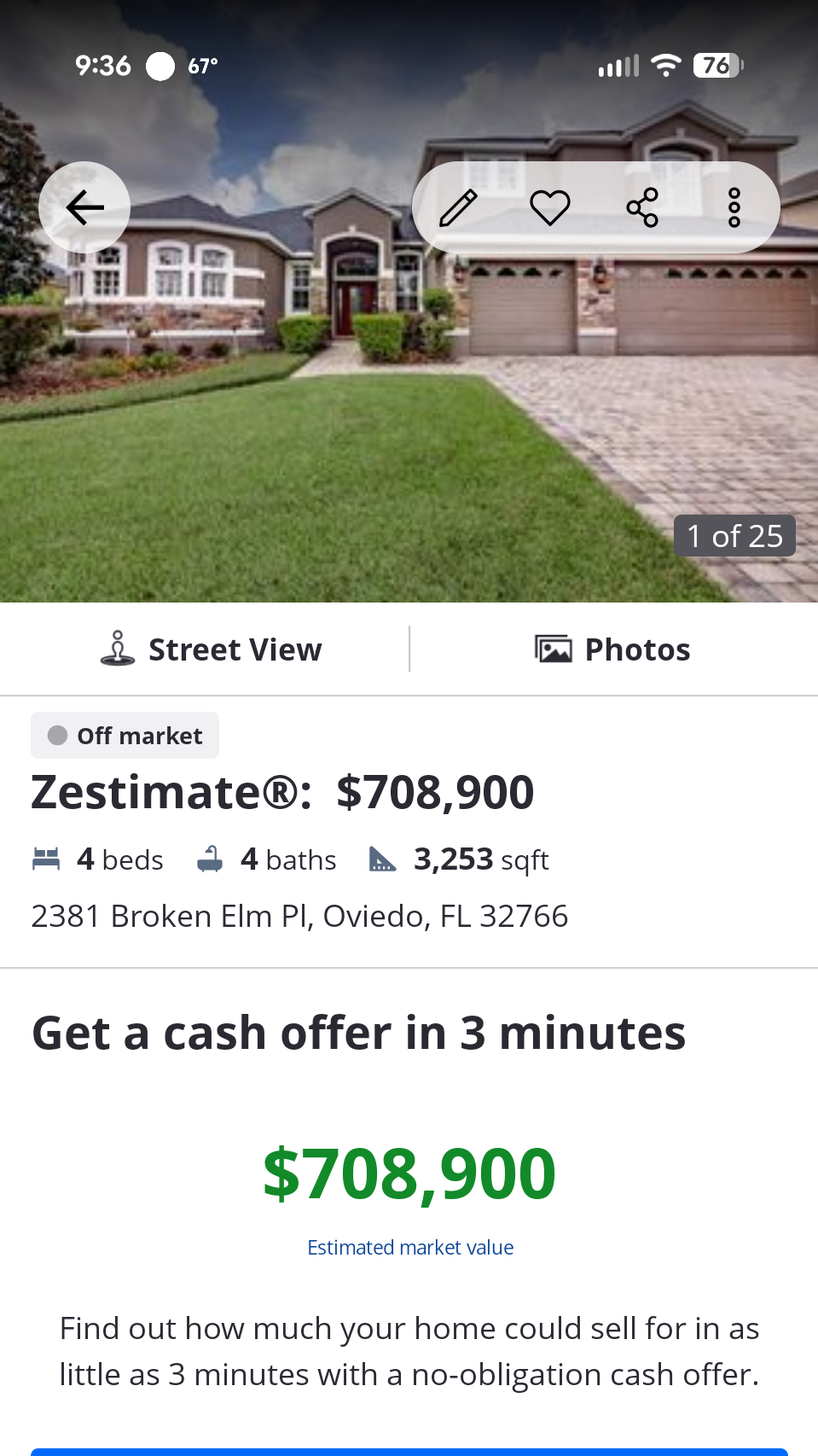 2381 Broken Elm pre-listing Zestimate