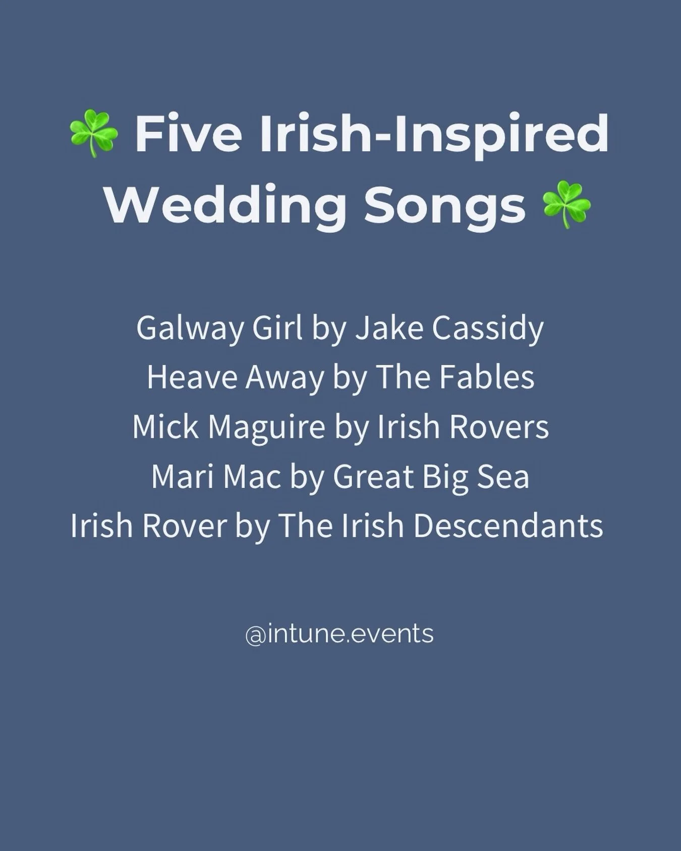 Happy St. Paddy&rsquo;s Day! ☘️ 

If you can, try to fit some Irish or East Coast music into your wedding day. It adds an element of fun you may not have known existed. If you have east coast guests attending, it&rsquo;s absolutely a no brainer. Trus