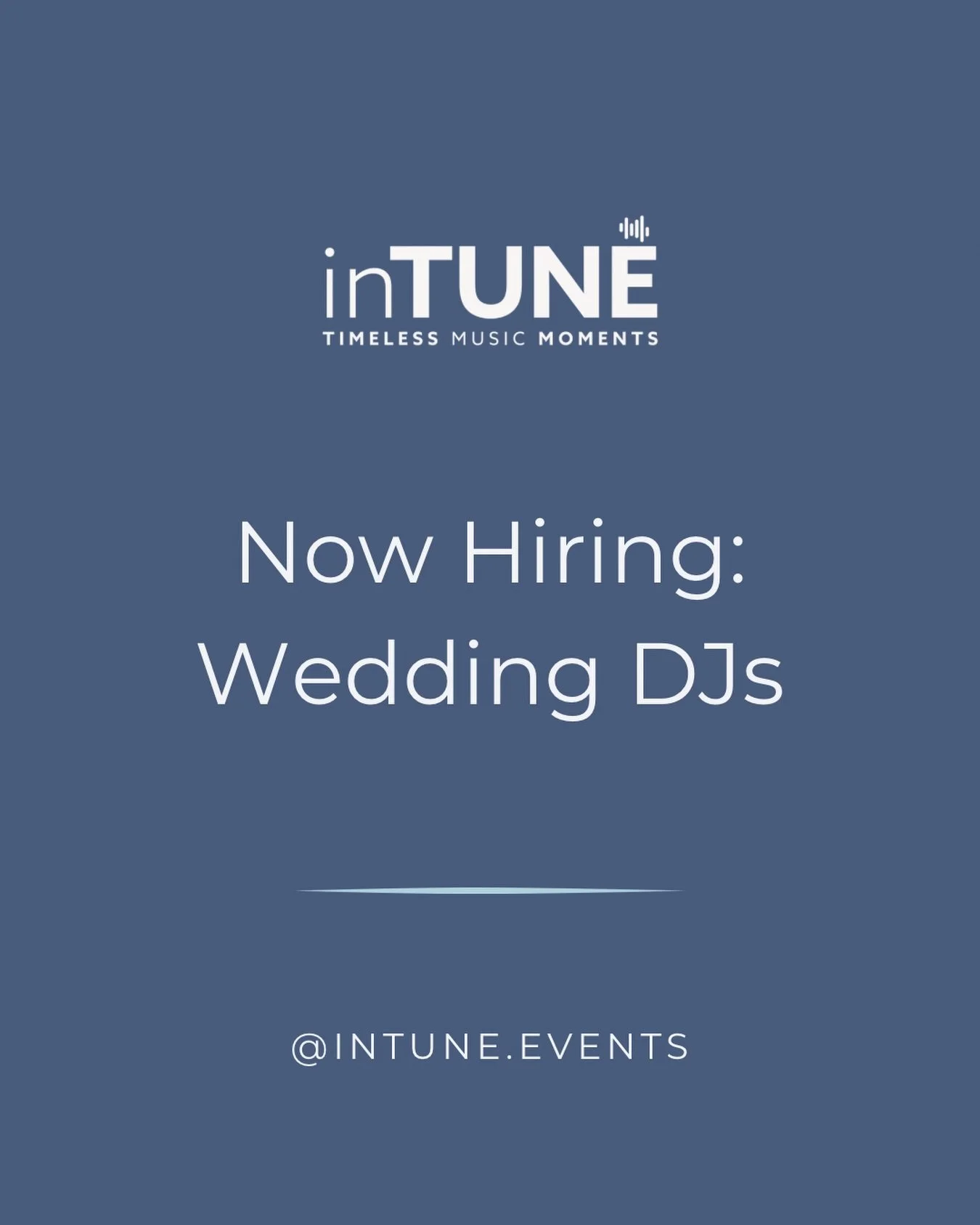 Now Hiring: Wedding DJs

The 2026 wedding season is officially here! We&rsquo;re looking for amazing humans to join our team. Experienced, motivated, warm, engaging and FUN are some key areas of importance to us. Is this you? Or perhaps you know some