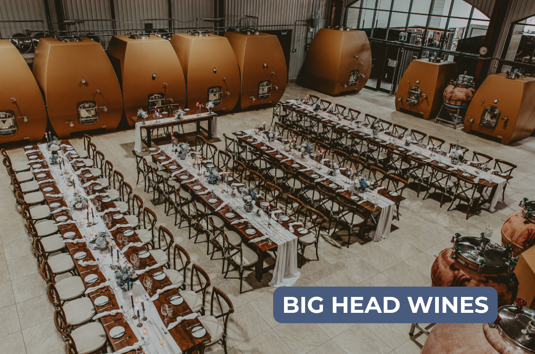 Nestled on Line 6 in the heart of Niagara Wine Country, Big Head Wines is a charming, dog-friendly, family-owned winery perfect for an unforgettable celebration. With an intimate retail space for smaller gatherings, a scenic outdoor ceremony area, an