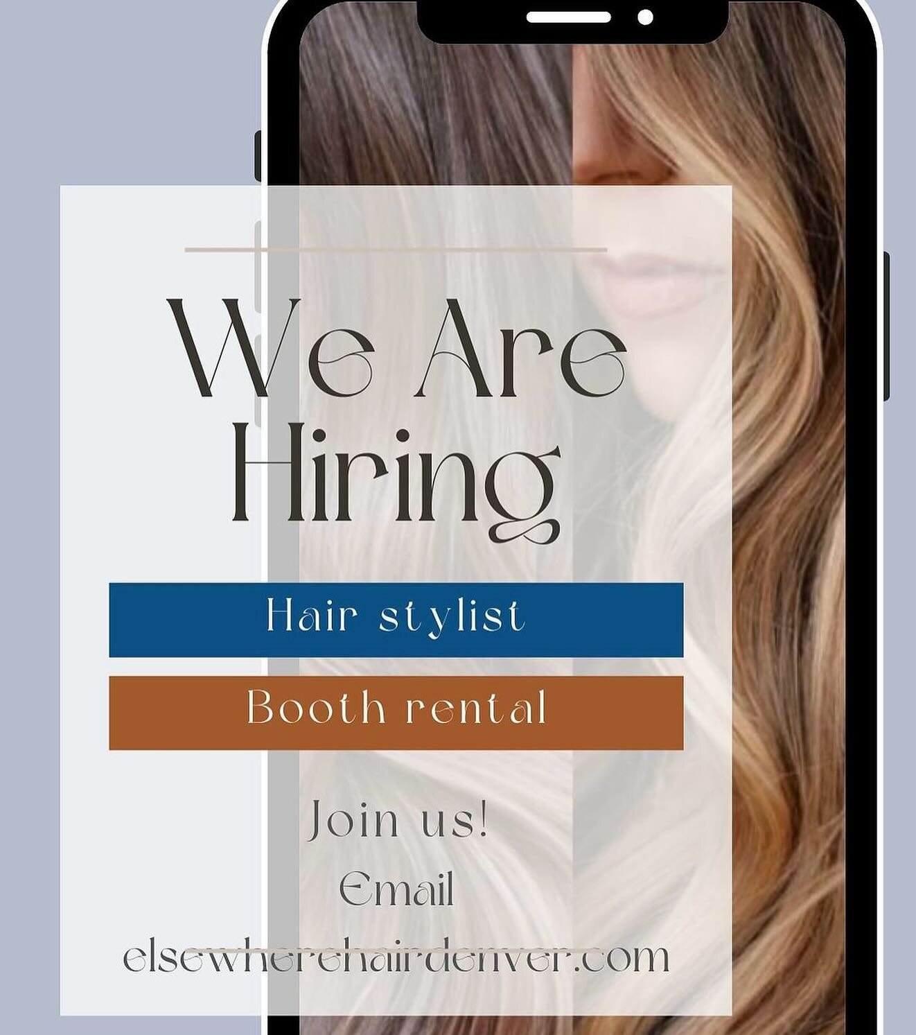 ✨Come join our salon family!
We are seeking a talented hairstylist! We look forward to hearing from you!
Email us at elsewherehairdenver.com

✨We&rsquo;re looking for an ambitious individual skilled in a variety of color services, and in hair extensi