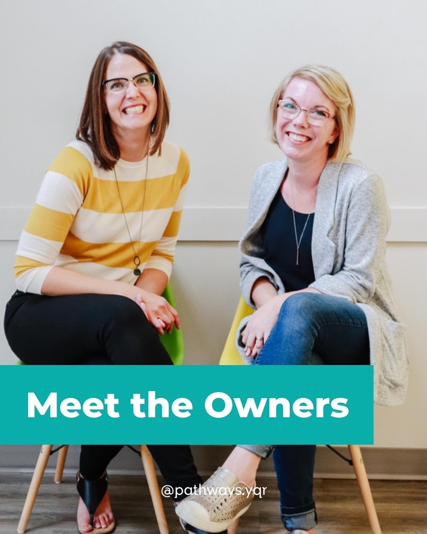 👋 Hi there, we are Cari and Maegan and we are the owners of Pathways! 
⠀⠀⠀⠀⠀⠀⠀⠀⠀
Whether you know us already, or you&rsquo;re new around here, we want to take a moment to tell you the Pathways story. 🧡
⠀⠀⠀⠀⠀⠀⠀⠀⠀
We are both Speech-Language Patholog