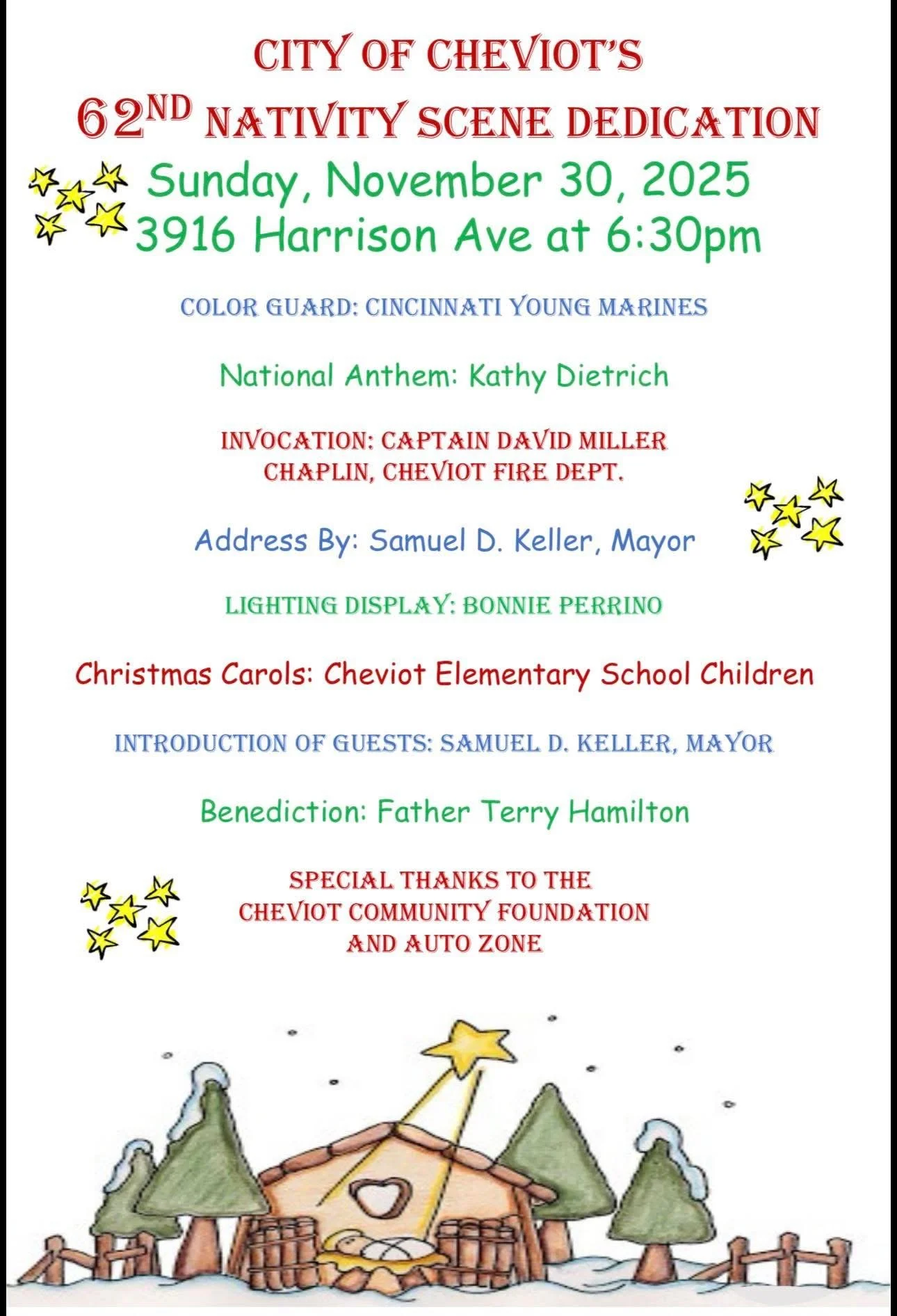 Cheviot Nativity Dedication