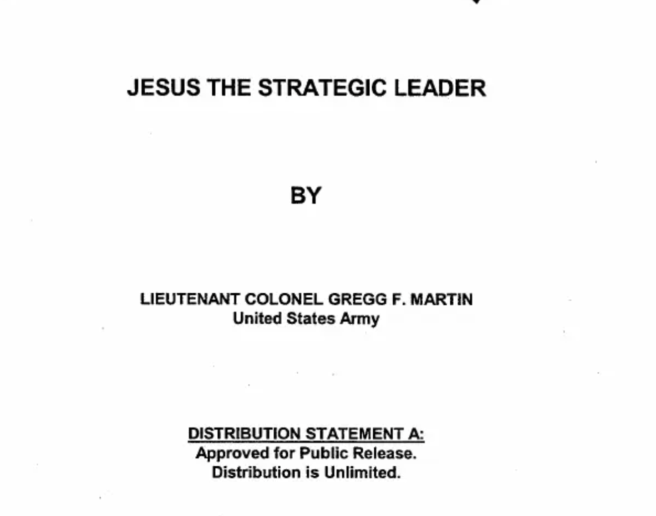 Jesus the Strategic Leader
