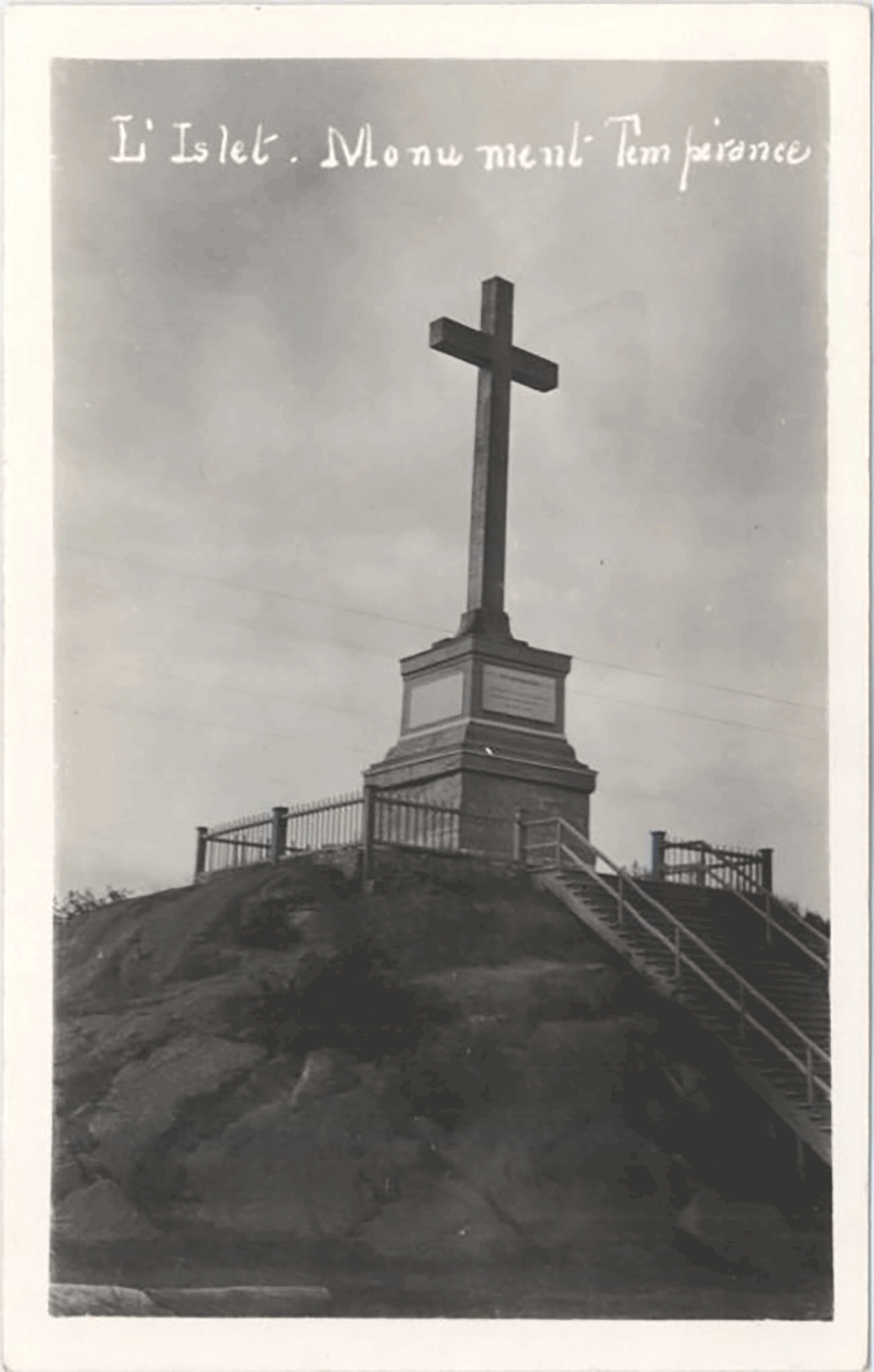 L’Islet – Monument Tempérance, carte postale, Québec (Province)? : s. é., 19--?. Bibliothèque nationale (site Rosemont).