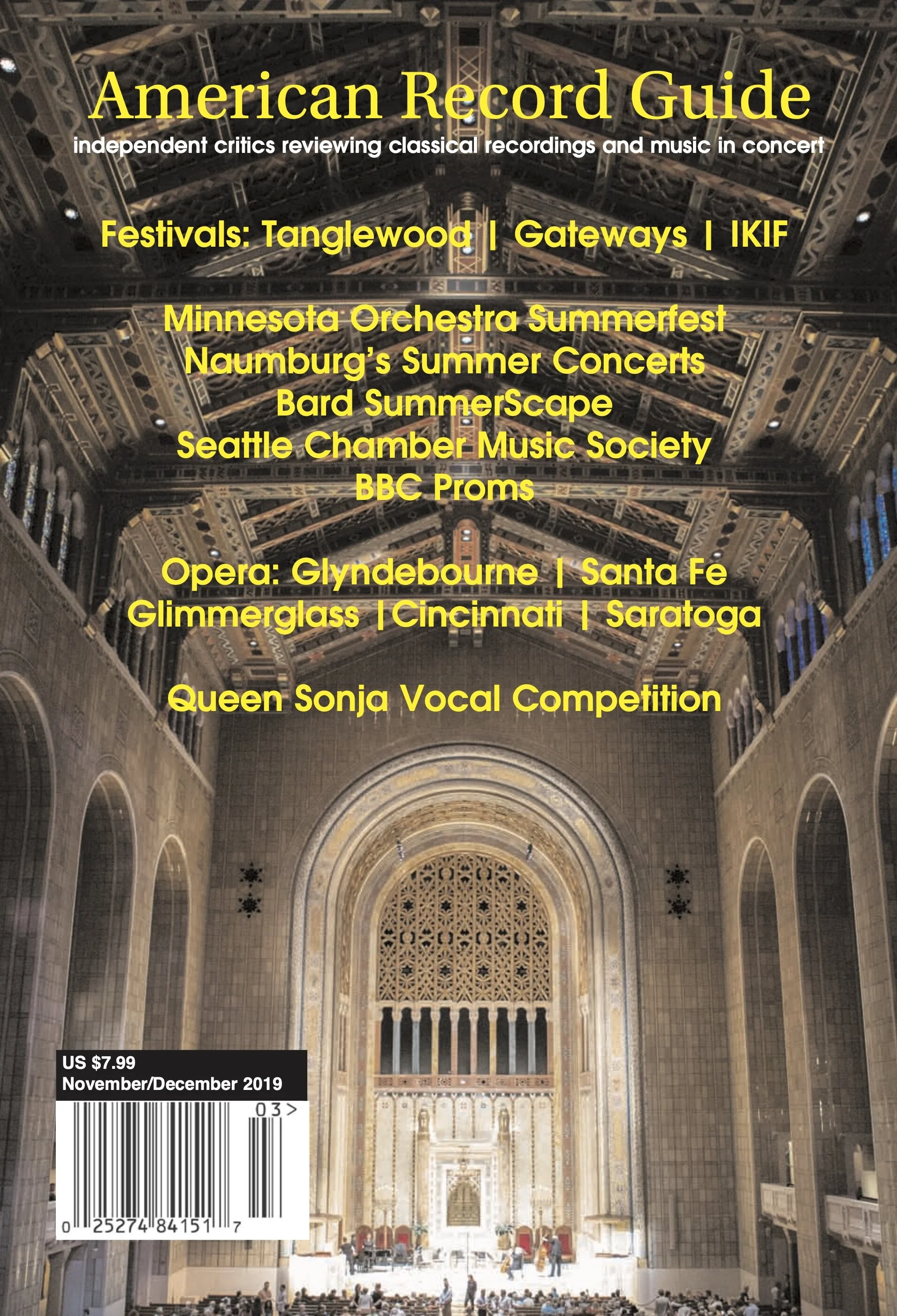 Naumburg Featured on Cover of the Nov/Dec 2019 issue of American Record Guide