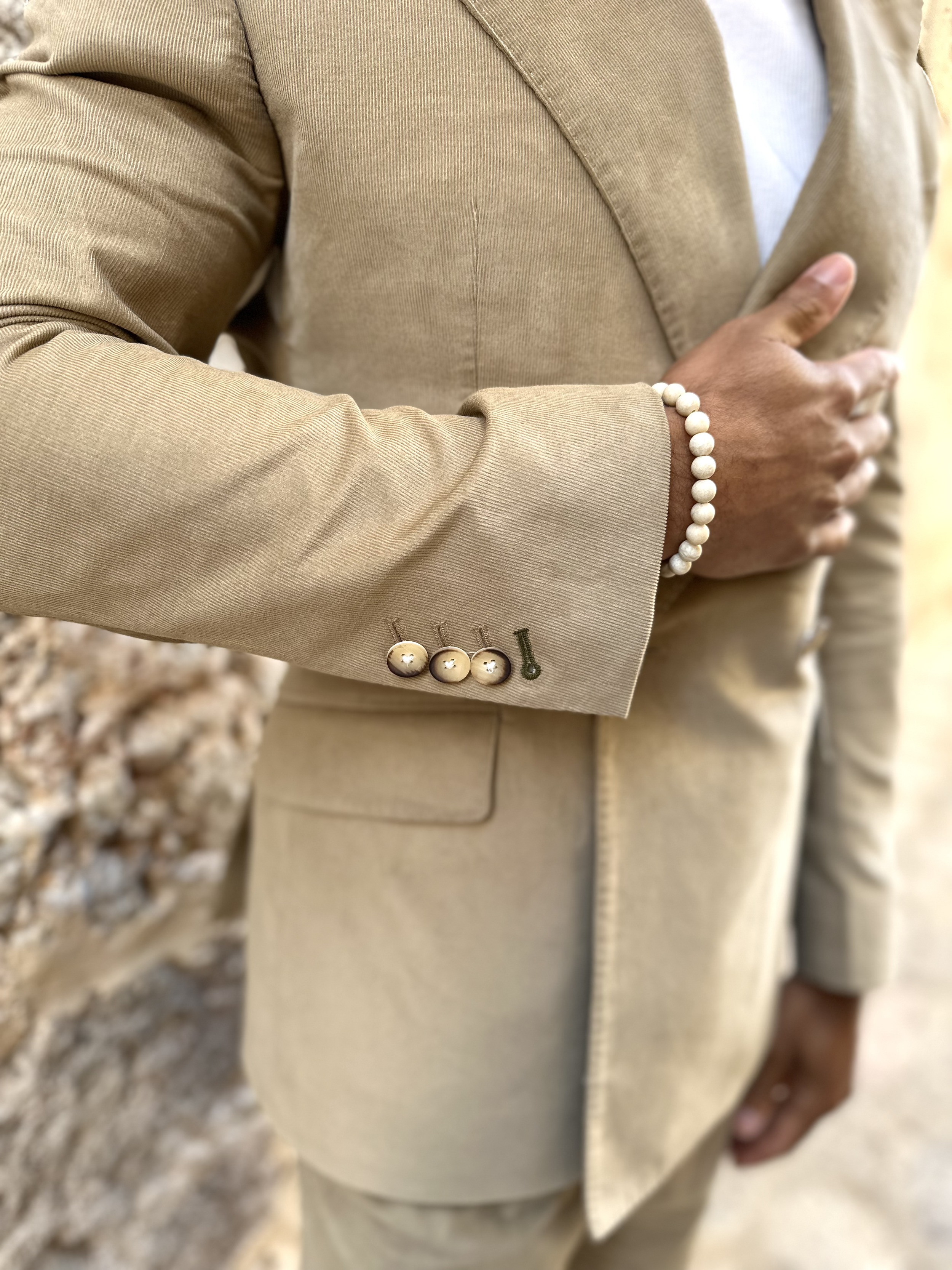 corduroy suit functional buttons