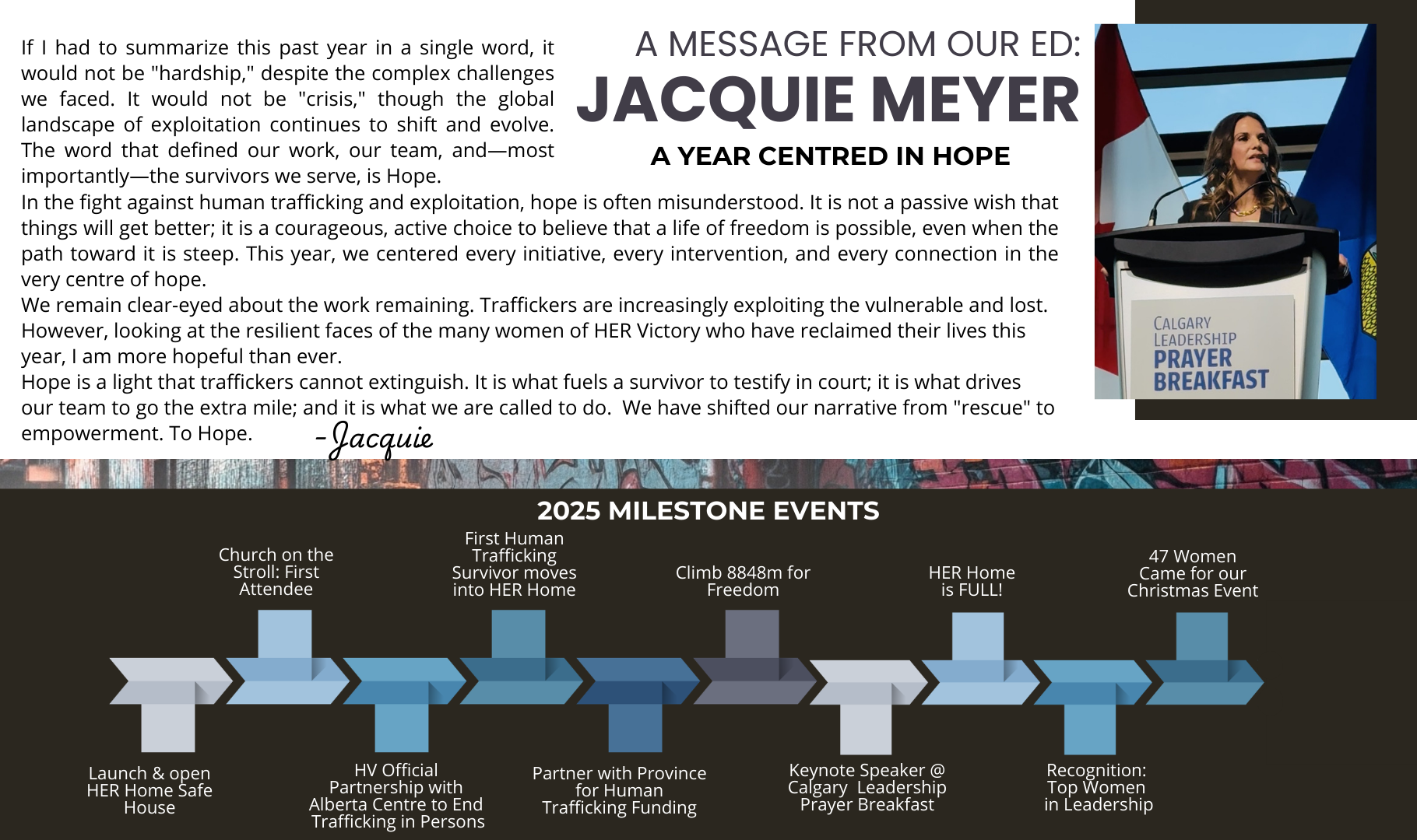 2025 Impact Report - "A Year Centered in Hope" message from our Executive Director