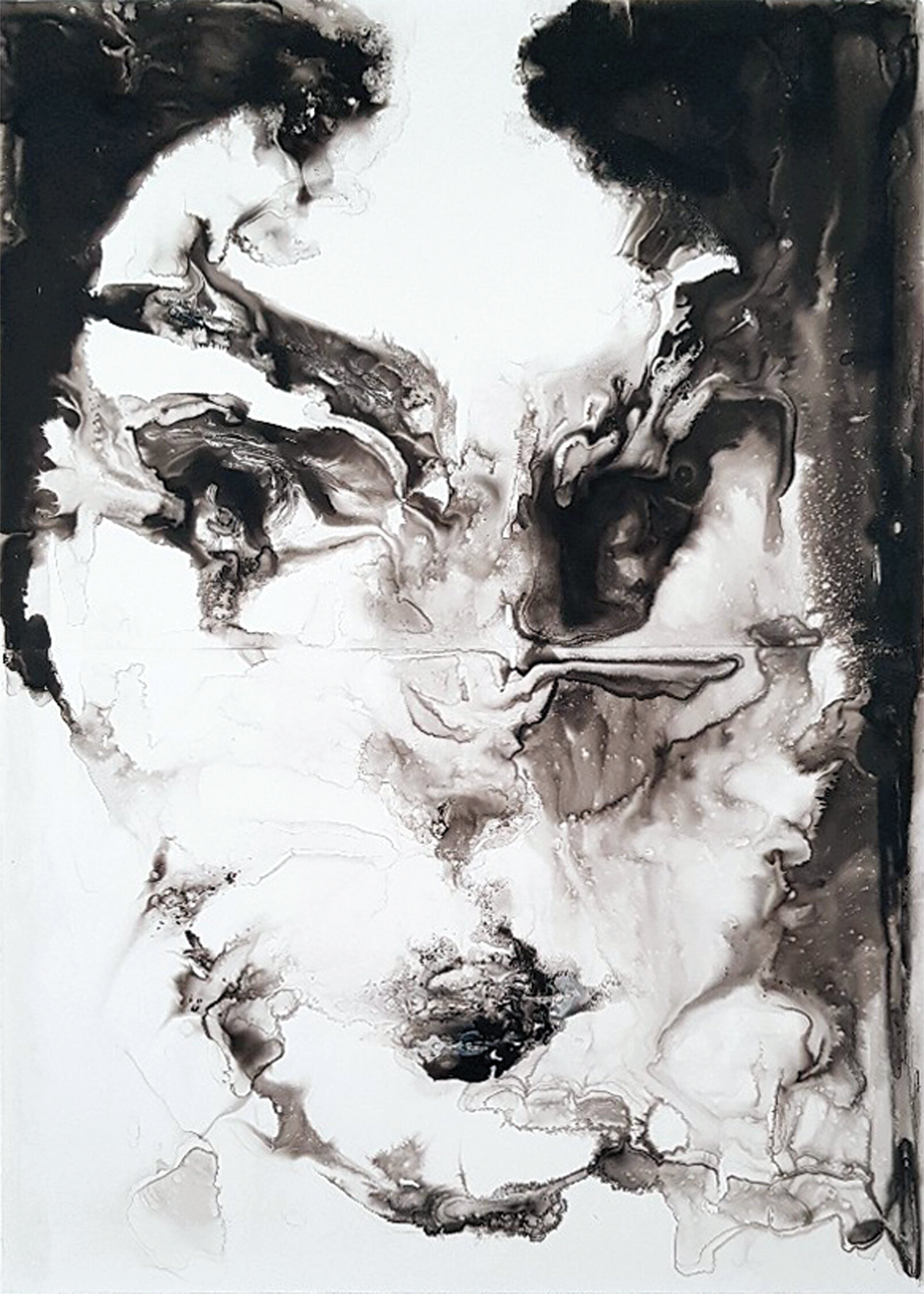 Auf der Suche nach Schönheit, 2021
Schellack, Tusche auf Steinpapier
140 X 100 cm