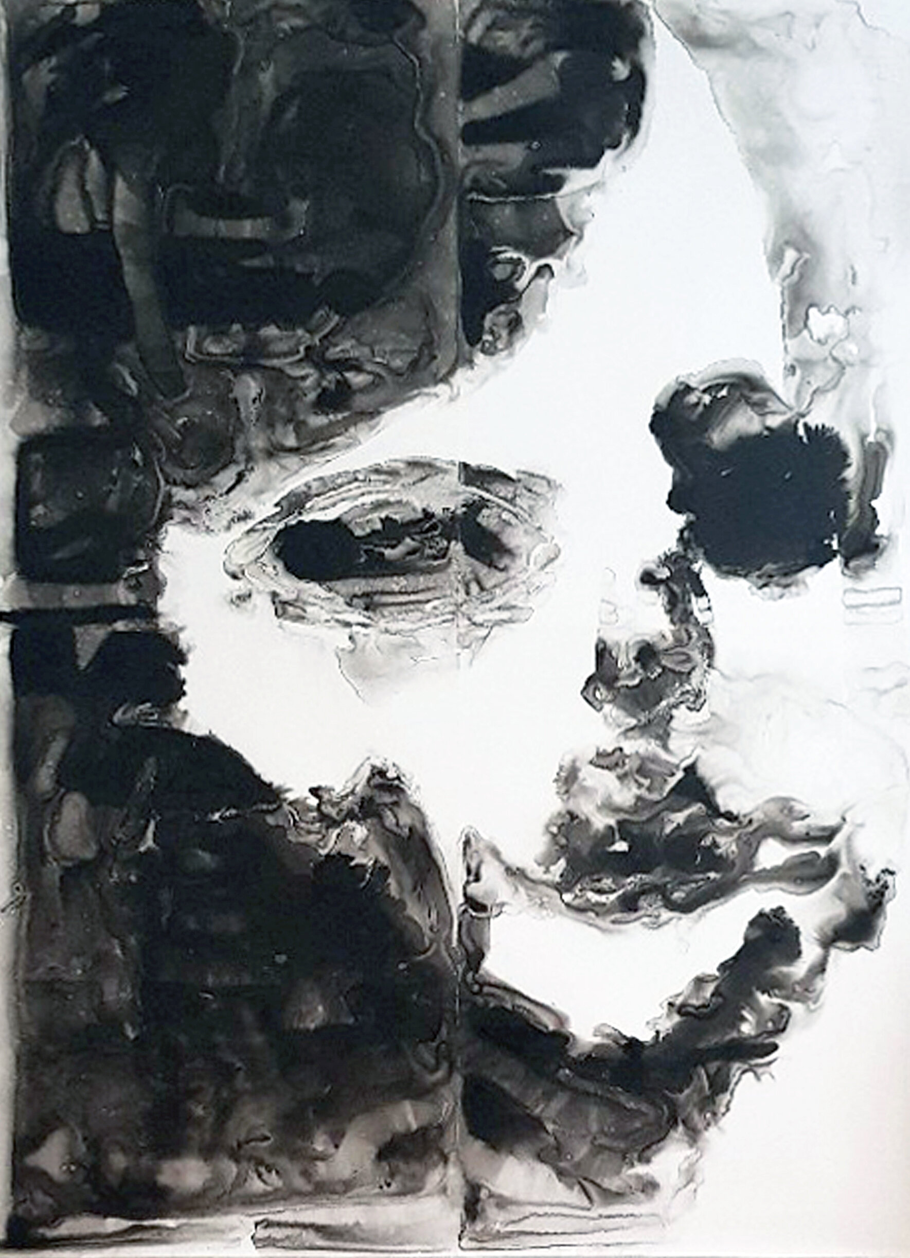 Auf der Suche nach Schönheit, 2021
Schellack, Tusche auf Steinpapier
200 X 140 cm