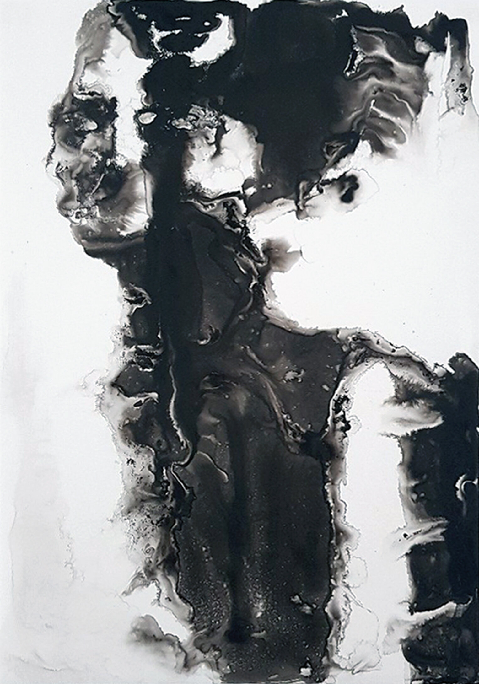 Auf der Suche nach Schönheit, 2021
Schellack, Tusche auf Steinpapier
100 X 70 cm