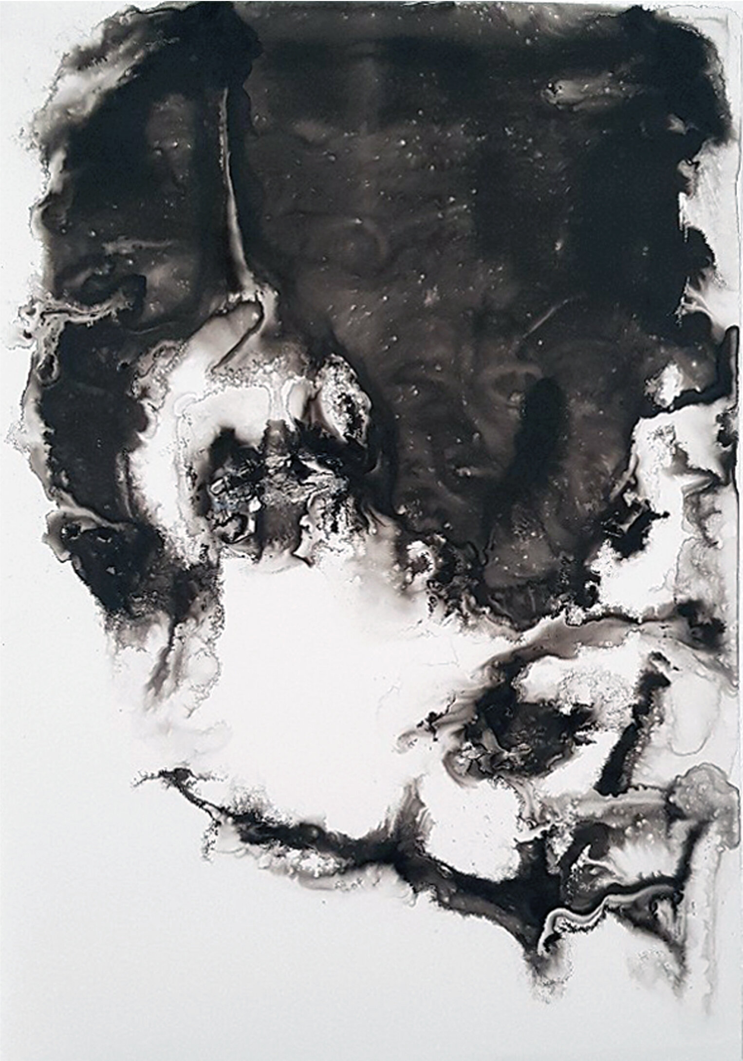Auf der Suche nach Schönheit, 2021
Schellack, Tusche auf Steinpapier
100 X 70 cm