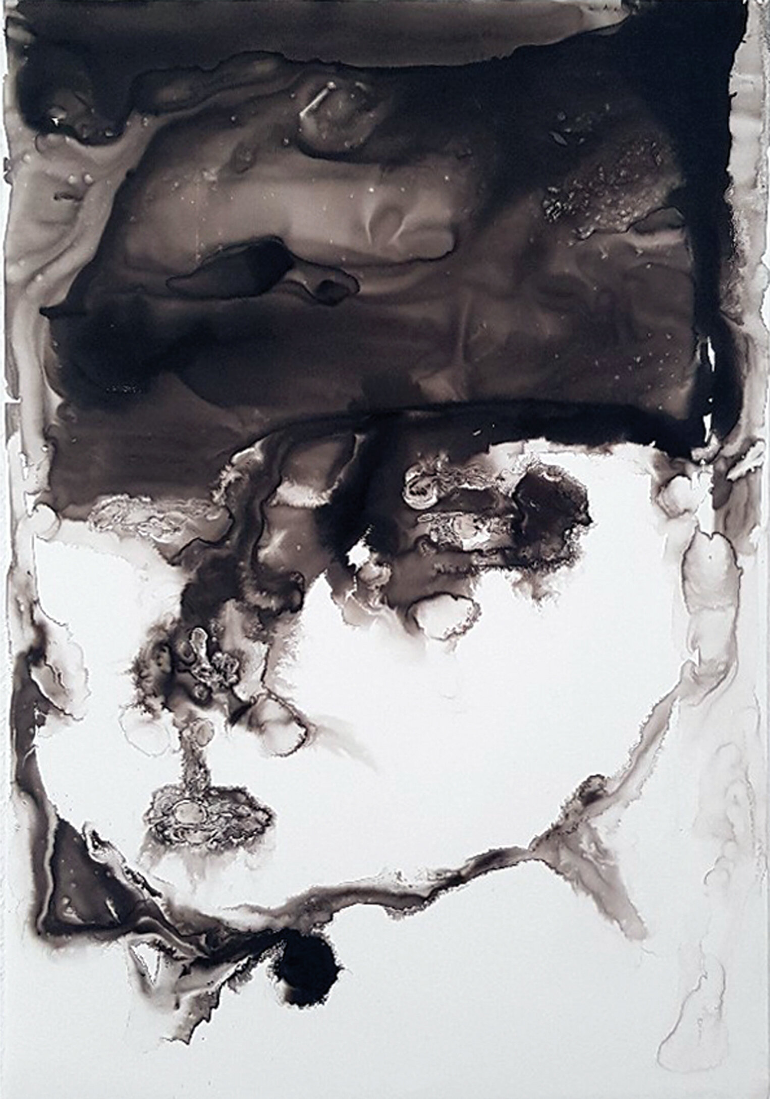 Auf der Suche nach Schönheit, 2021
Schellack, Tusche auf Steinpapier
100 X 70 cm