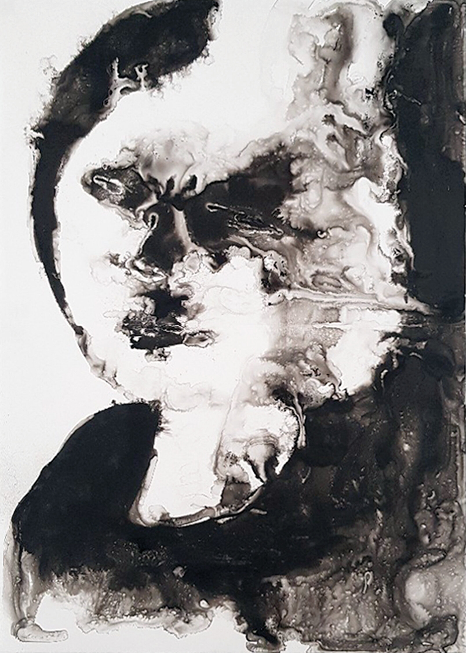 Auf der Suche nach Schönheit, 2021
Schellack, Tusche auf Steinpapier
140 X 100 cm