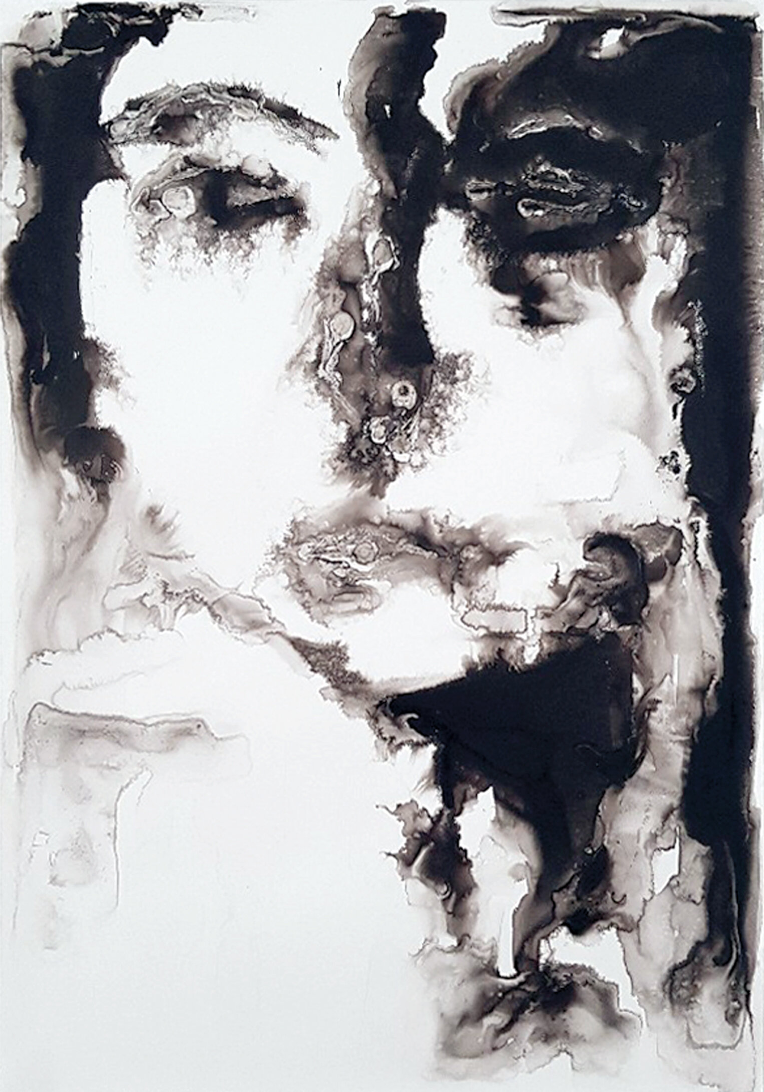 Auf der Suche nach Schönheit, 2021
Schellack, Tusche auf Steinpapier
100 X 70 cm