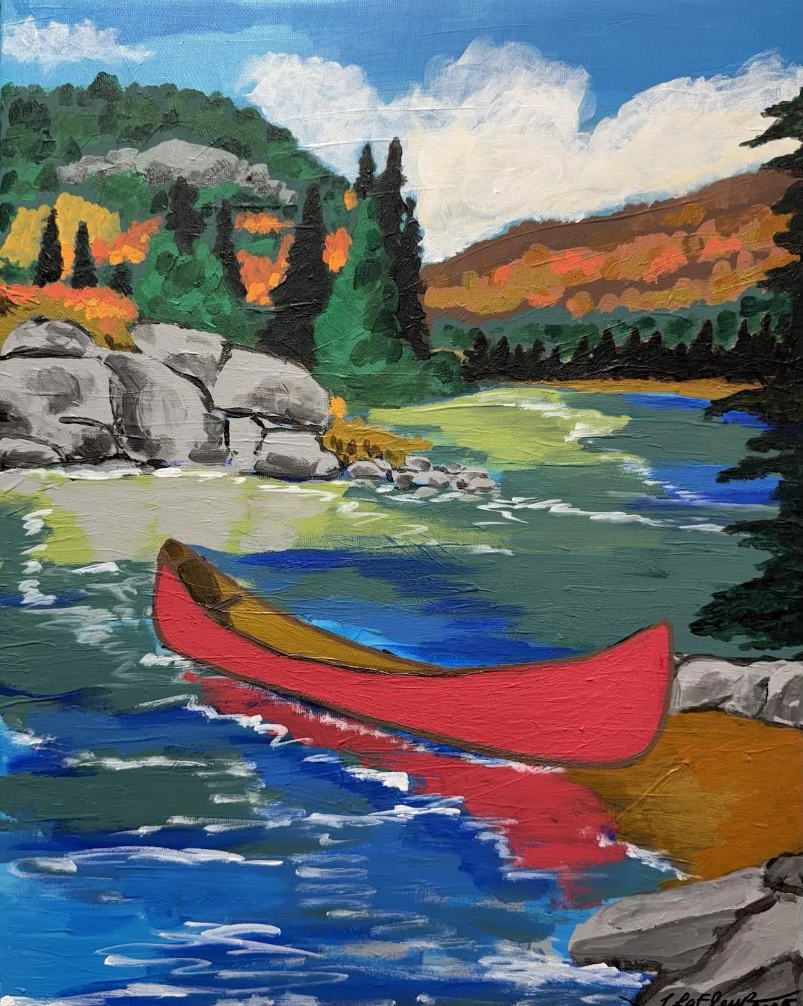 "Red Canoe" 20 X 16" $650
