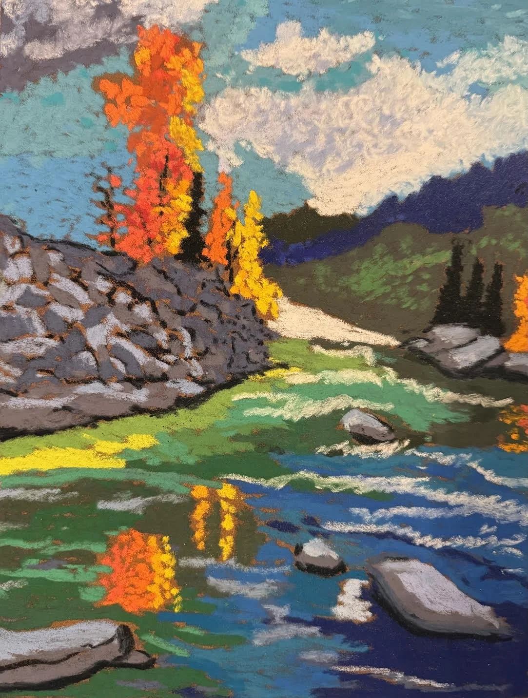 "Wilcox Hollow" $800, pastel on paper framed