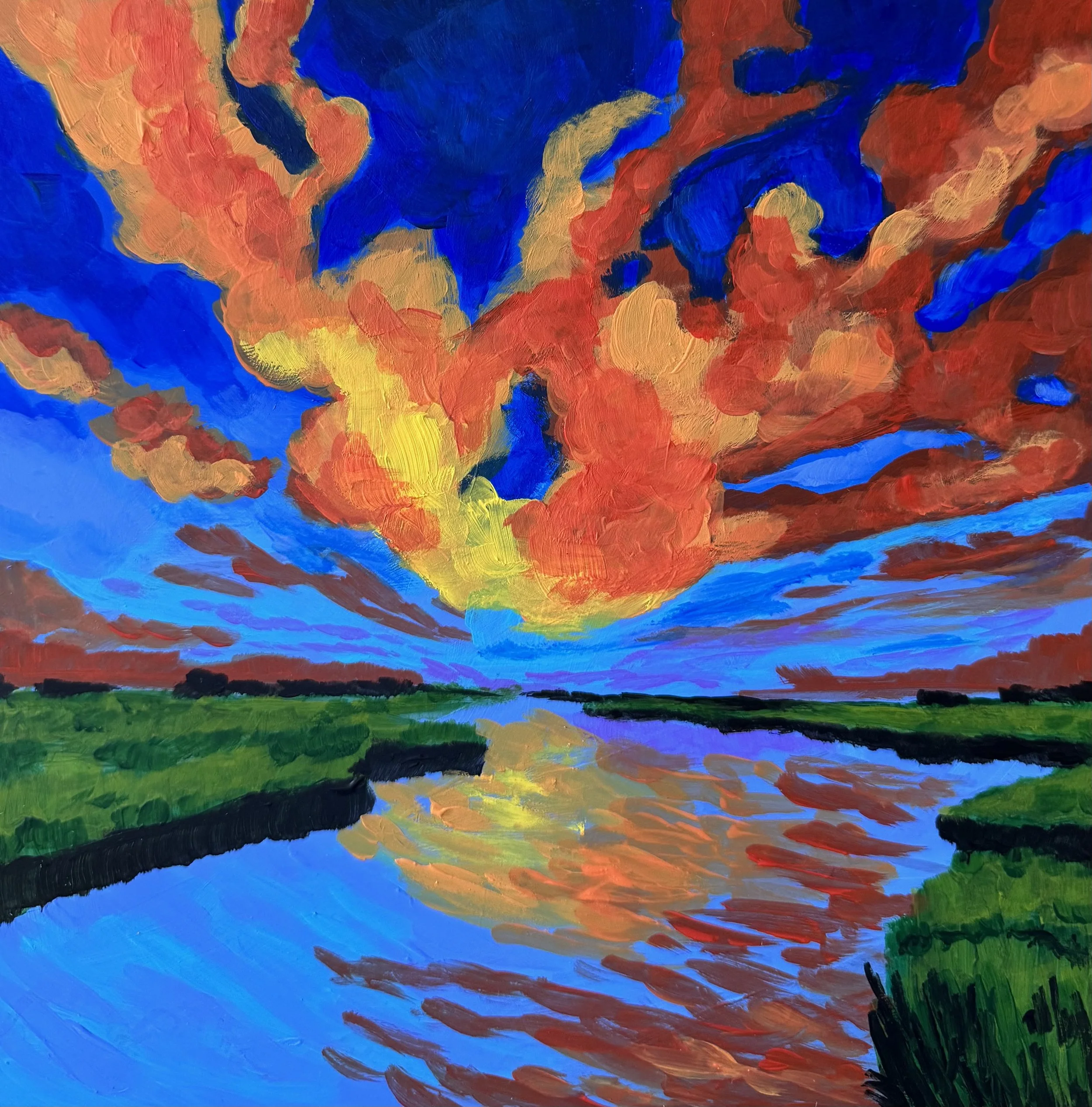 "Sunset Marsh" 10 X 10" $450