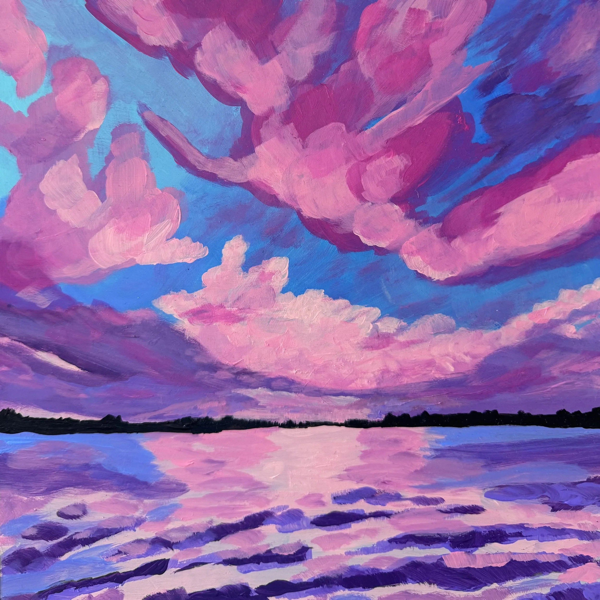 "Pink Horizon" 12 X 12" $550