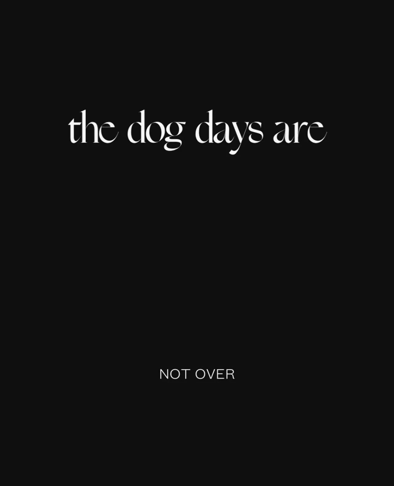 THE DOG DAYS ARE NOT OVER — Courtney Weimer