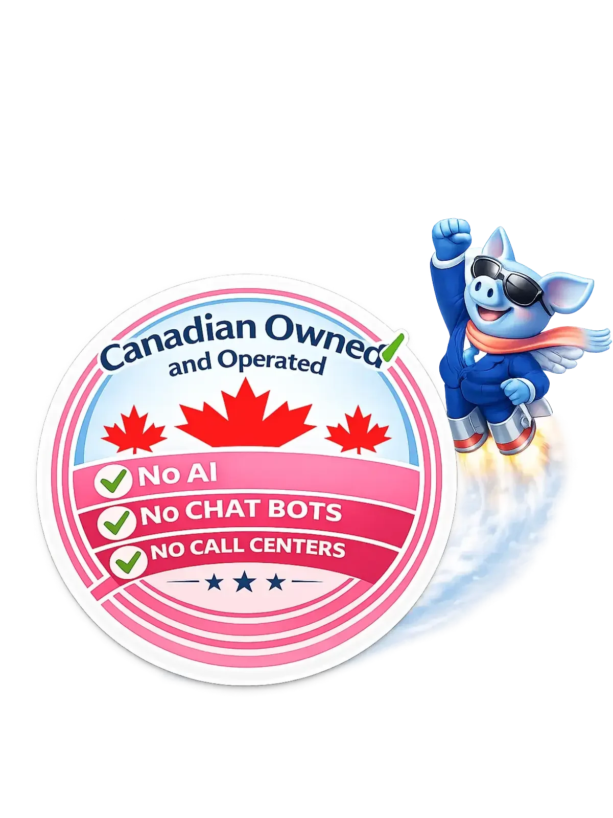 Flying pig insurance mascot