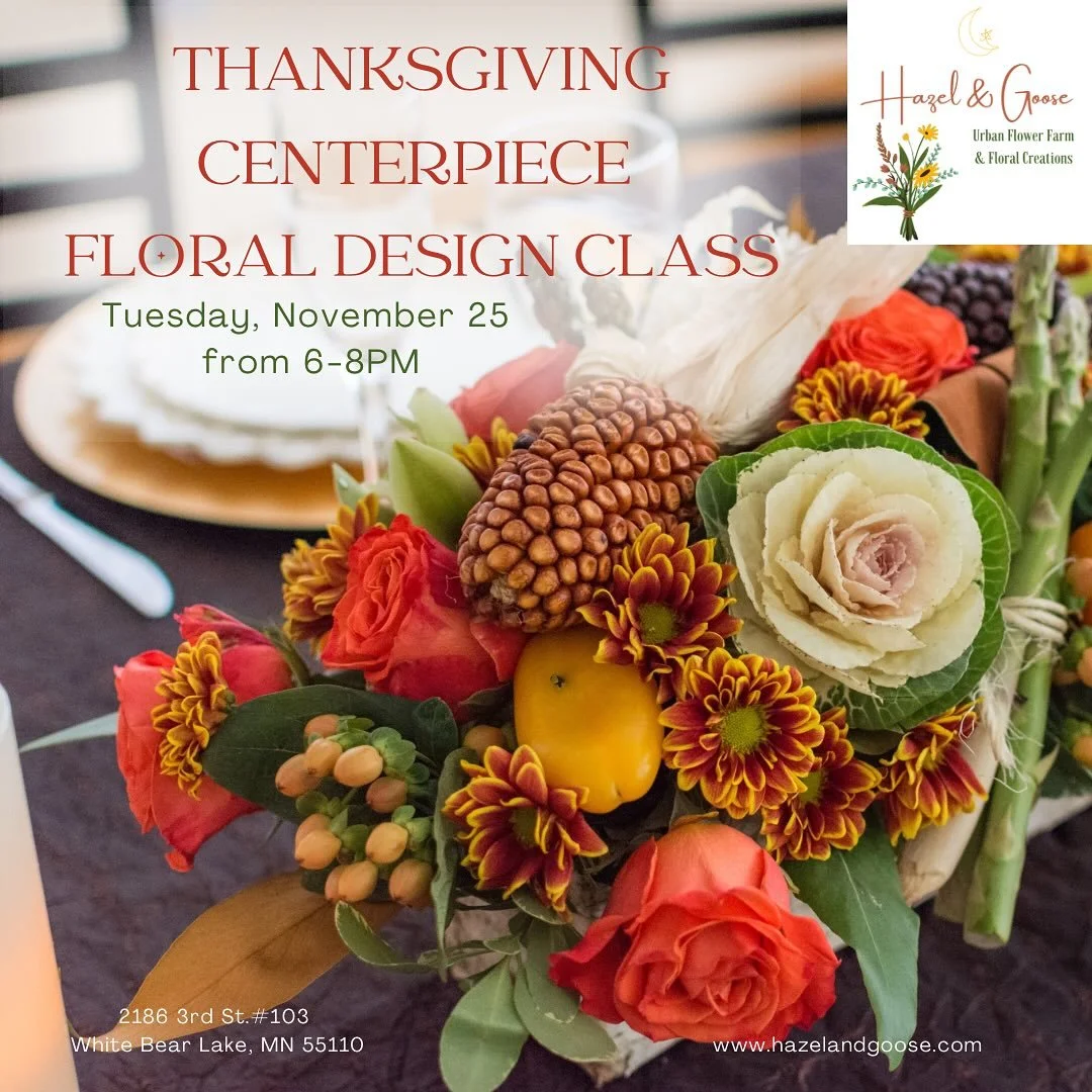 Make your Thanksgiving extra beautiful! 🍂 Join our festive class and create a centerpiece that&rsquo;ll have everyone saying, &ldquo;Wait&hellip; YOU made that?!&ldquo; Only a few spots left, sign up today!

https://www.hazelandgoose.com/events/p/th